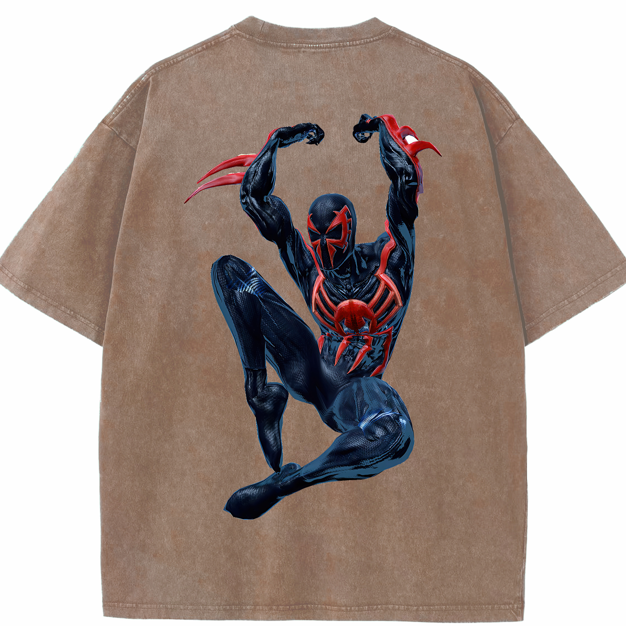 （画像用） Spider Man スパイダーマン 綿100% ヴィンテージ風 半袖Tシャツ（背面プリント）
