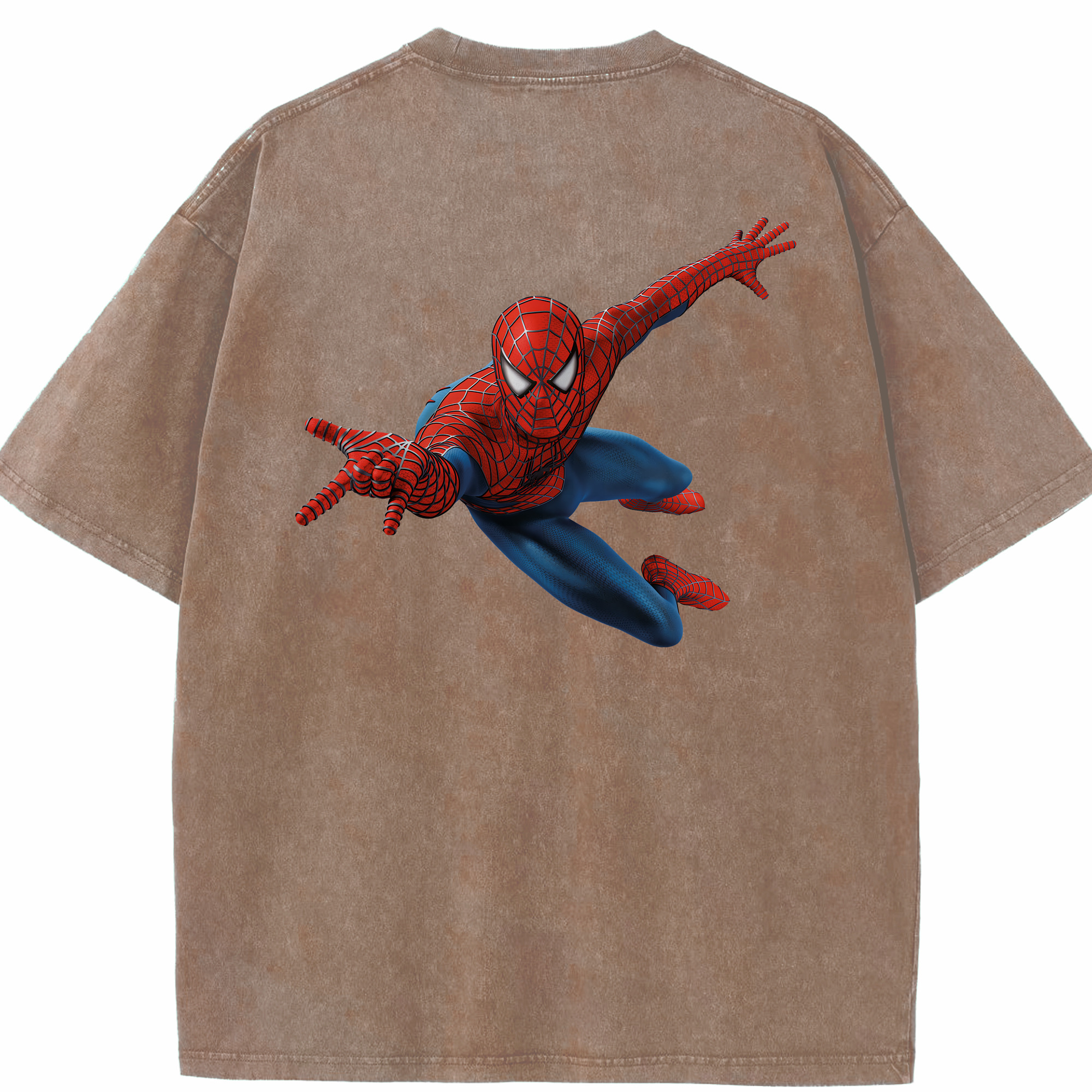 （画像用） Spider Man スパイダーマン 綿100% ヴィンテージ風 半袖Tシャツ（背面プリント）