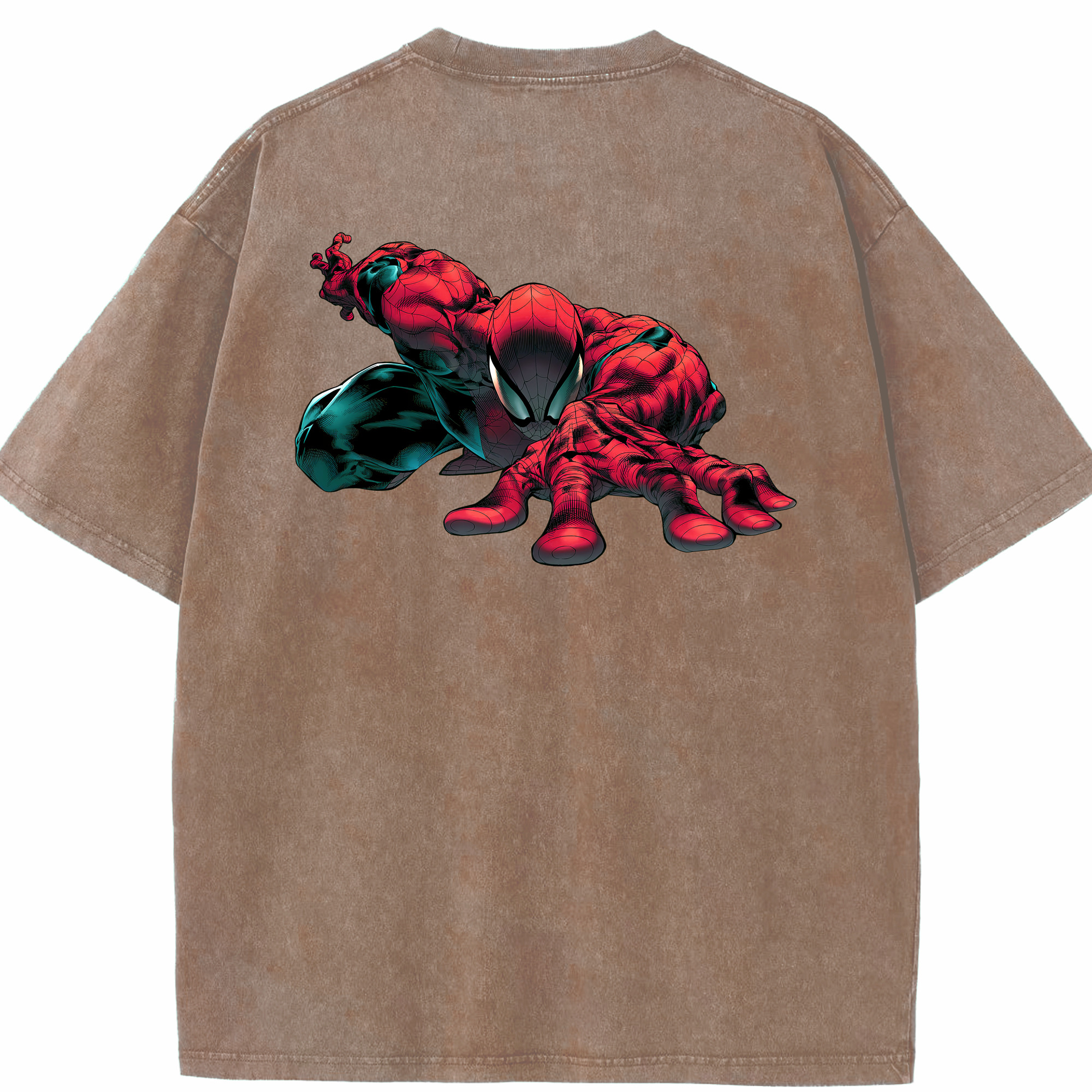 （画像用） Spider Man スパイダーマン 綿100% ヴィンテージ風 半袖Tシャツ（背面プリント）