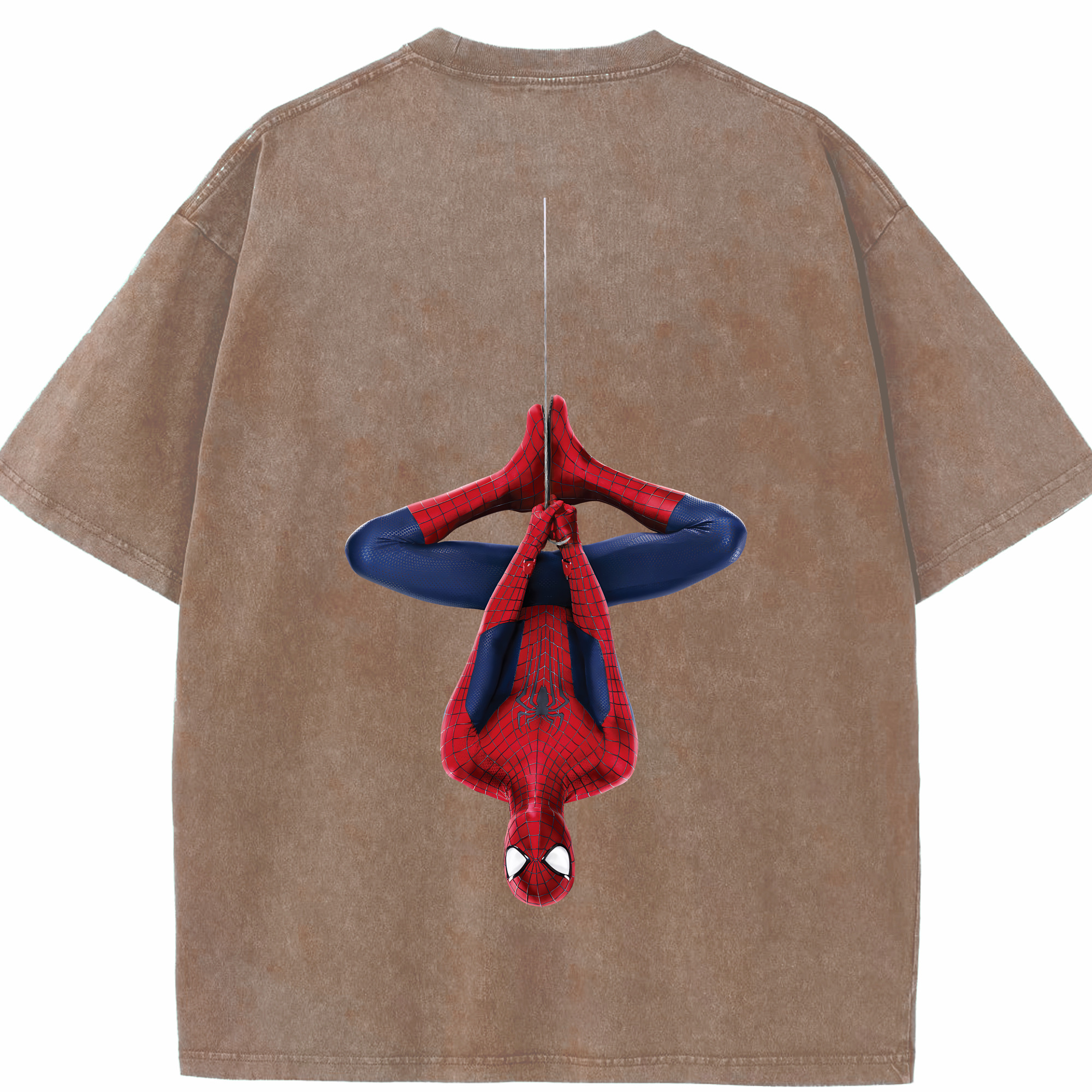 （画像用） Spider Man スパイダーマン 綿100% ヴィンテージ風 半袖Tシャツ（背面プリント）