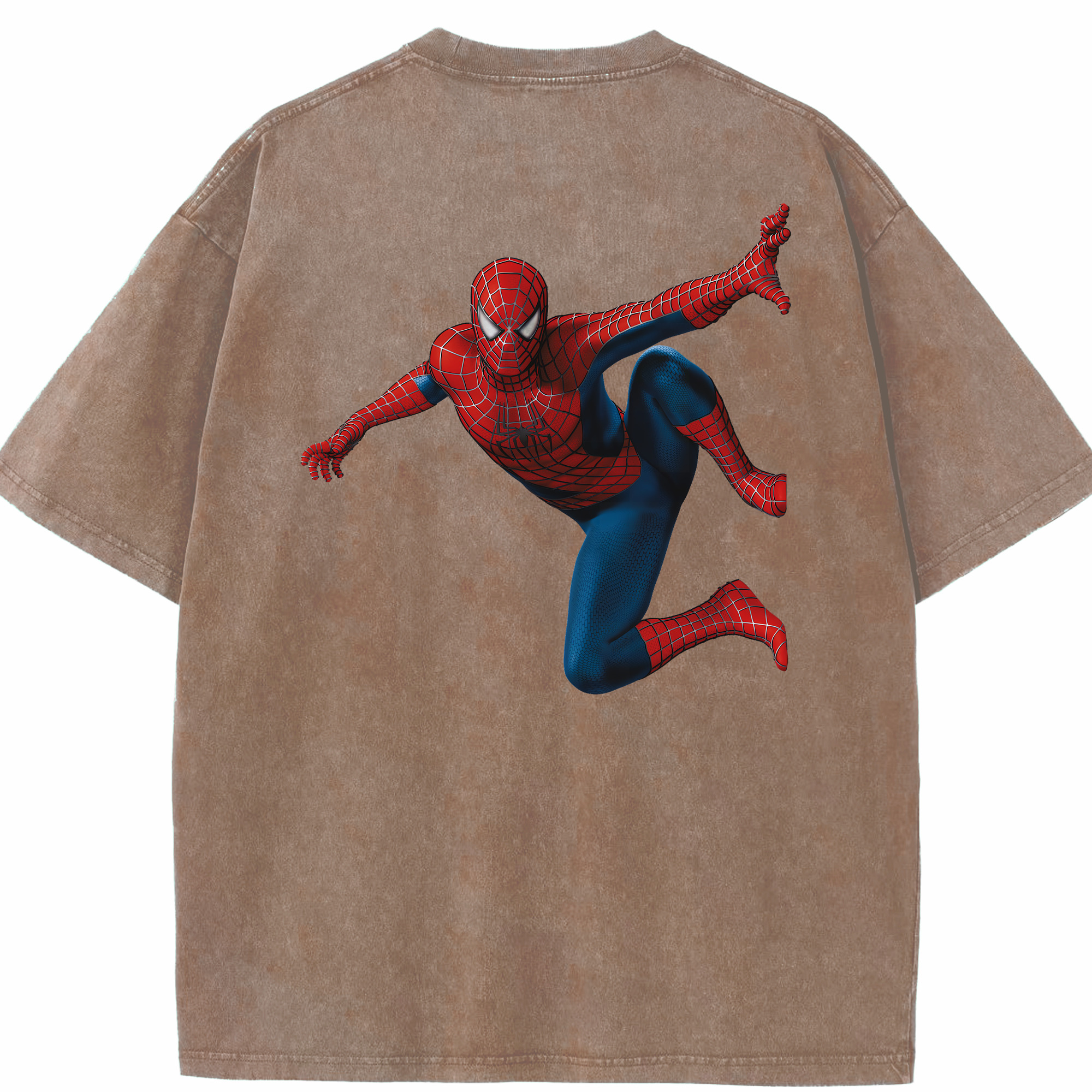 （画像用） Spider Man スパイダーマン 綿100% ヴィンテージ風 半袖Tシャツ（背面プリント）