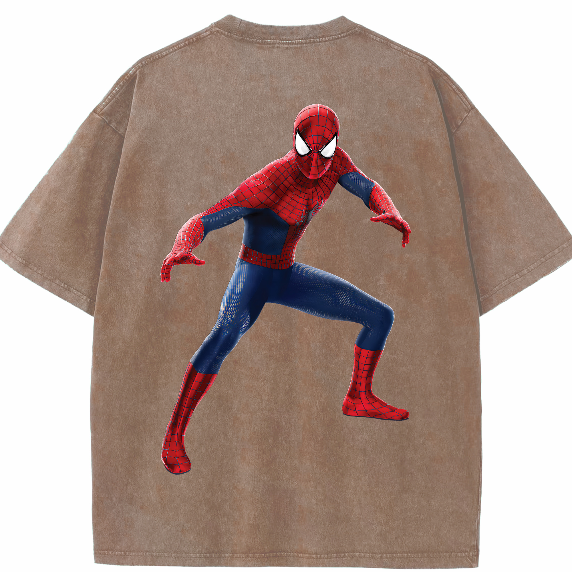 （画像用） Spider Man スパイダーマン 綿100% ヴィンテージ風 半袖Tシャツ（背面プリント）