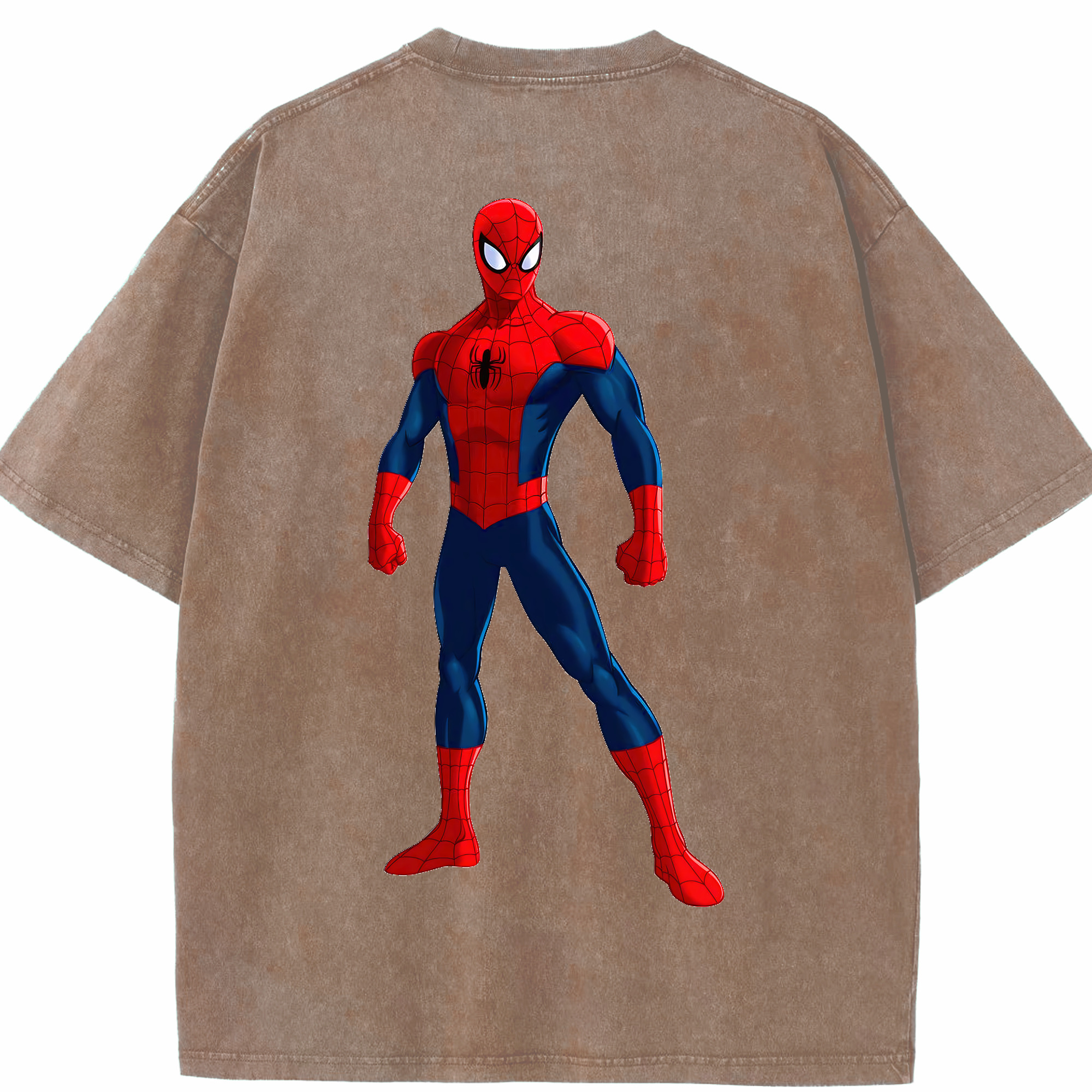（画像用） Spider Man スパイダーマン 綿100% ヴィンテージ風 半袖Tシャツ（背面プリント）