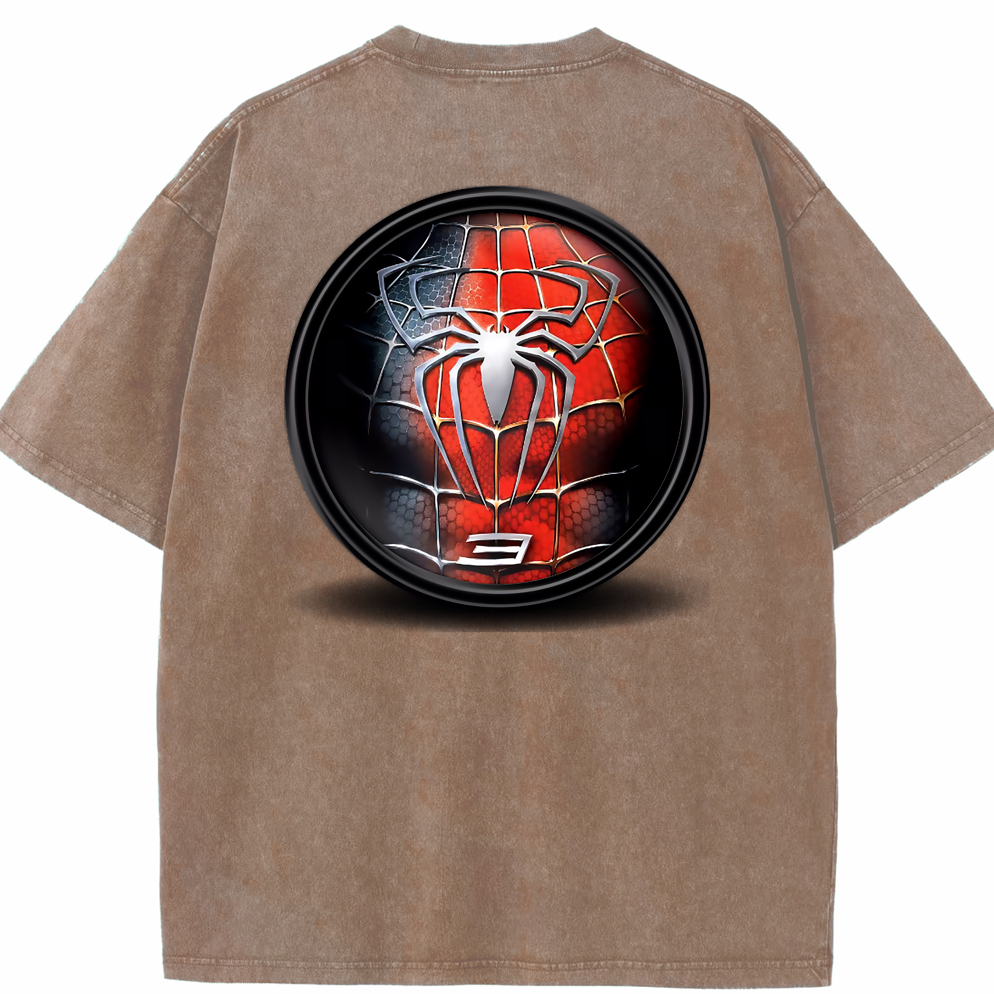 （画像用） Spider Man スパイダーマン 綿100% ヴィンテージ風 半袖Tシャツ（背面プリント）