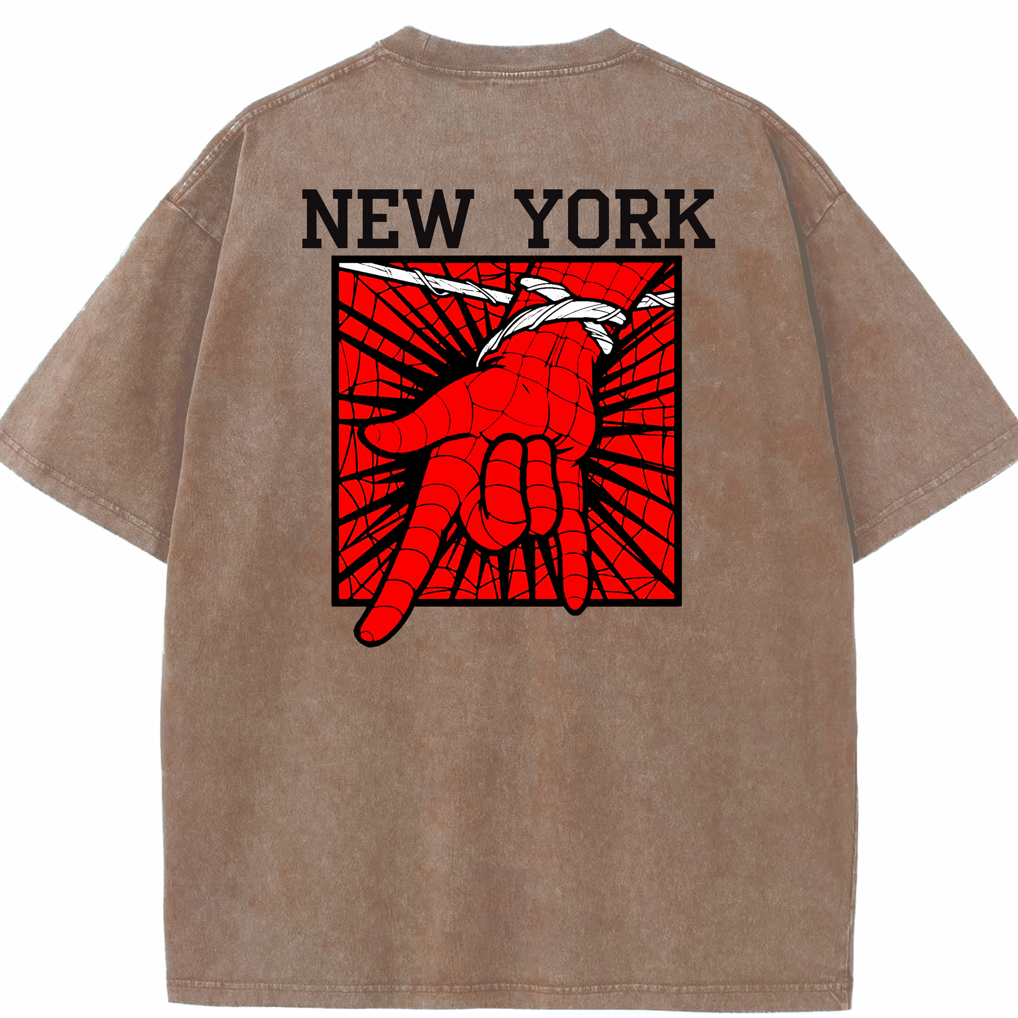 （画像用） Spider Man スパイダーマン 綿100% ヴィンテージ風 半袖Tシャツ（背面プリント）