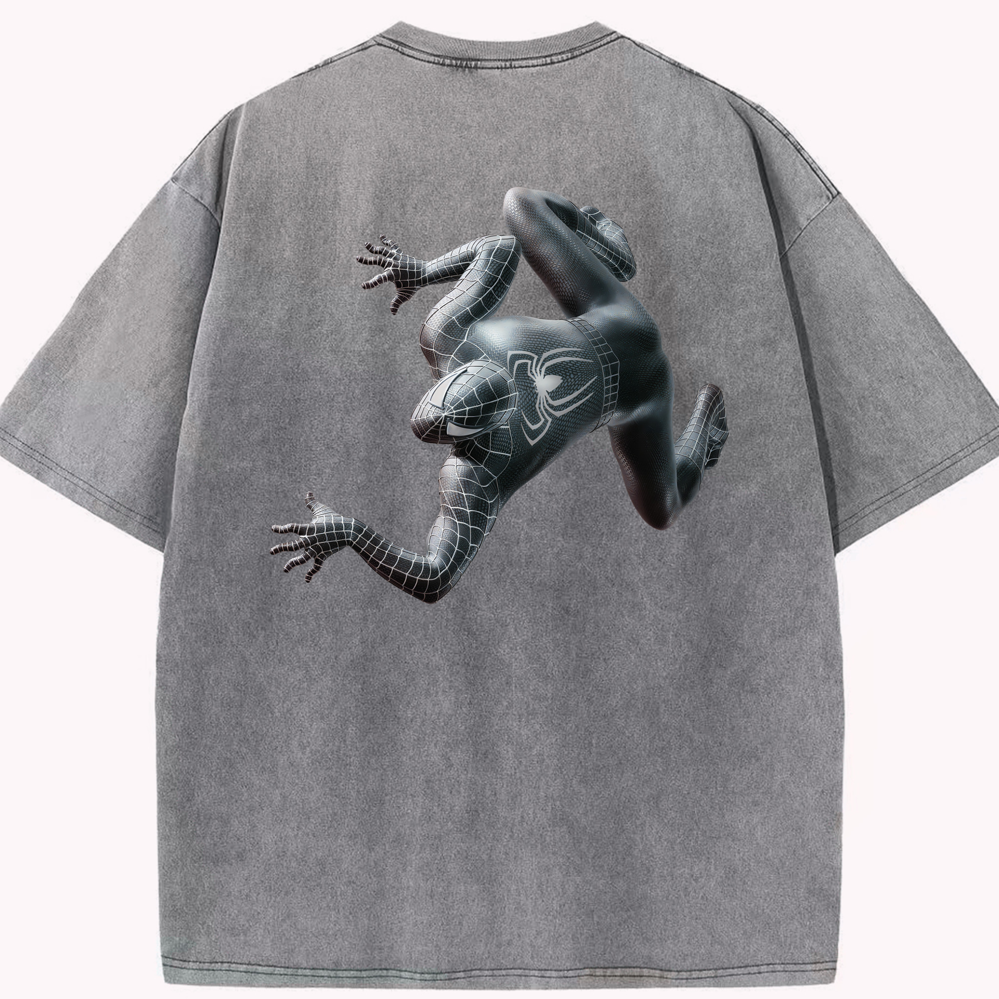 （画像用） Spider Man スパイダーマン 綿100% ヴィンテージ風 半袖Tシャツ（背面プリント）