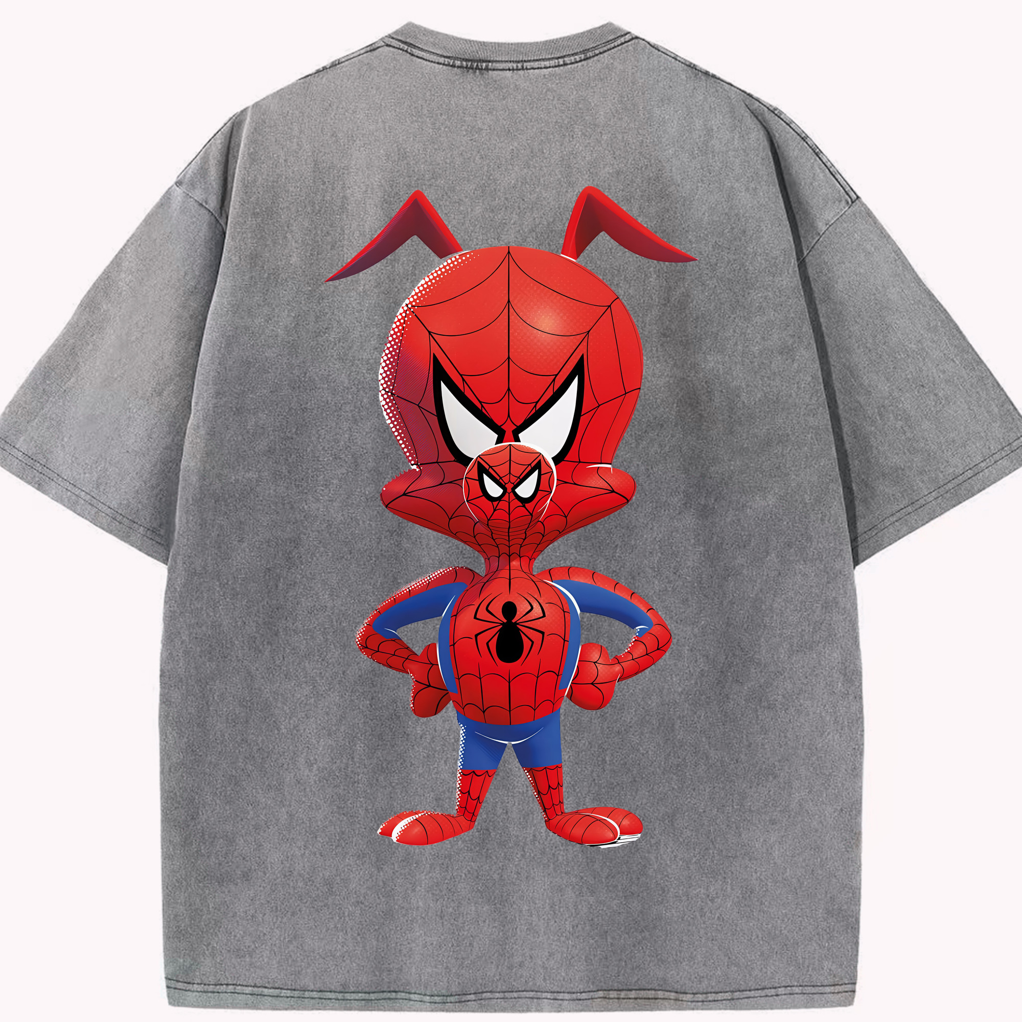 （画像用） Spider Man スパイダーマン 綿100% ヴィンテージ風 半袖Tシャツ（背面プリント）