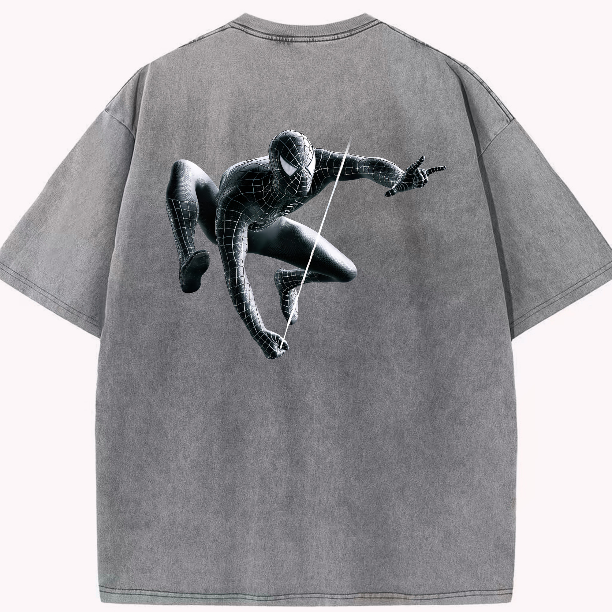 （画像用） Spider Man スパイダーマン 綿100% ヴィンテージ風 半袖Tシャツ（背面プリント）