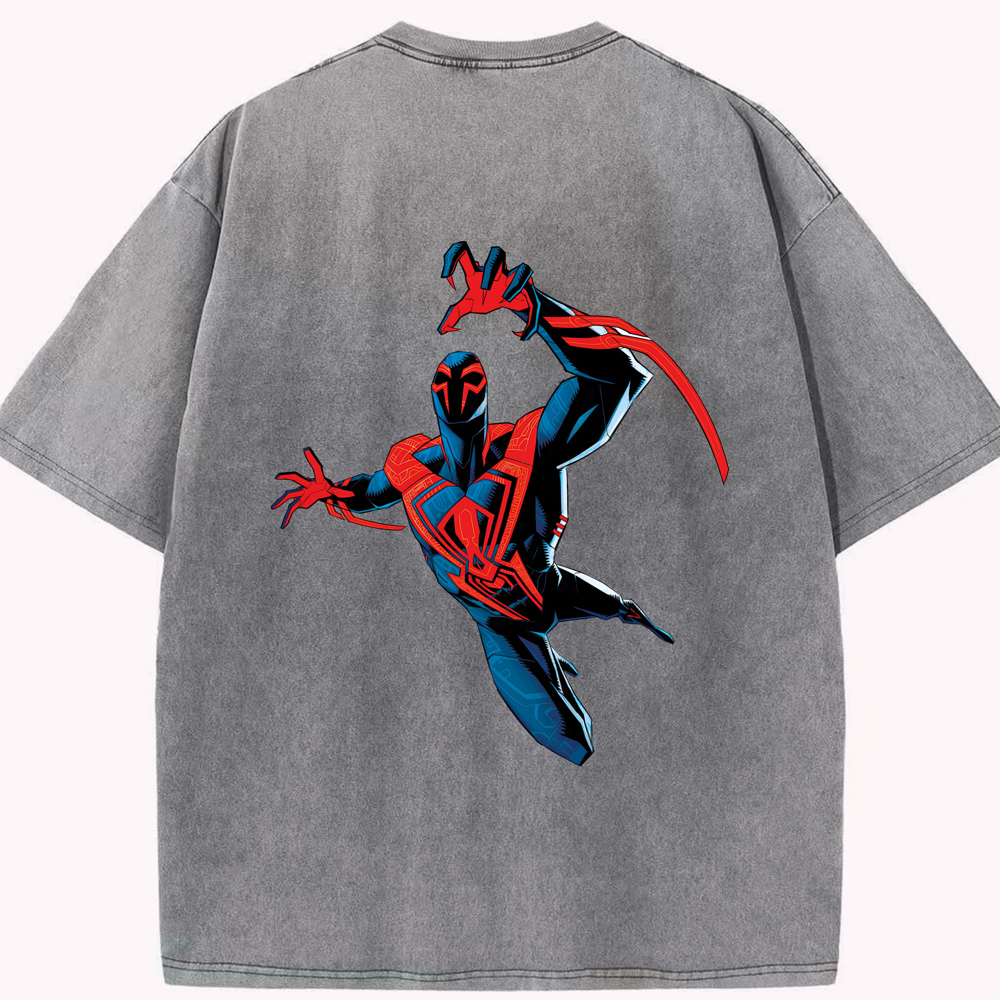 （画像用） Spider Man スパイダーマン 綿100% ヴィンテージ風 半袖Tシャツ（背面プリント）