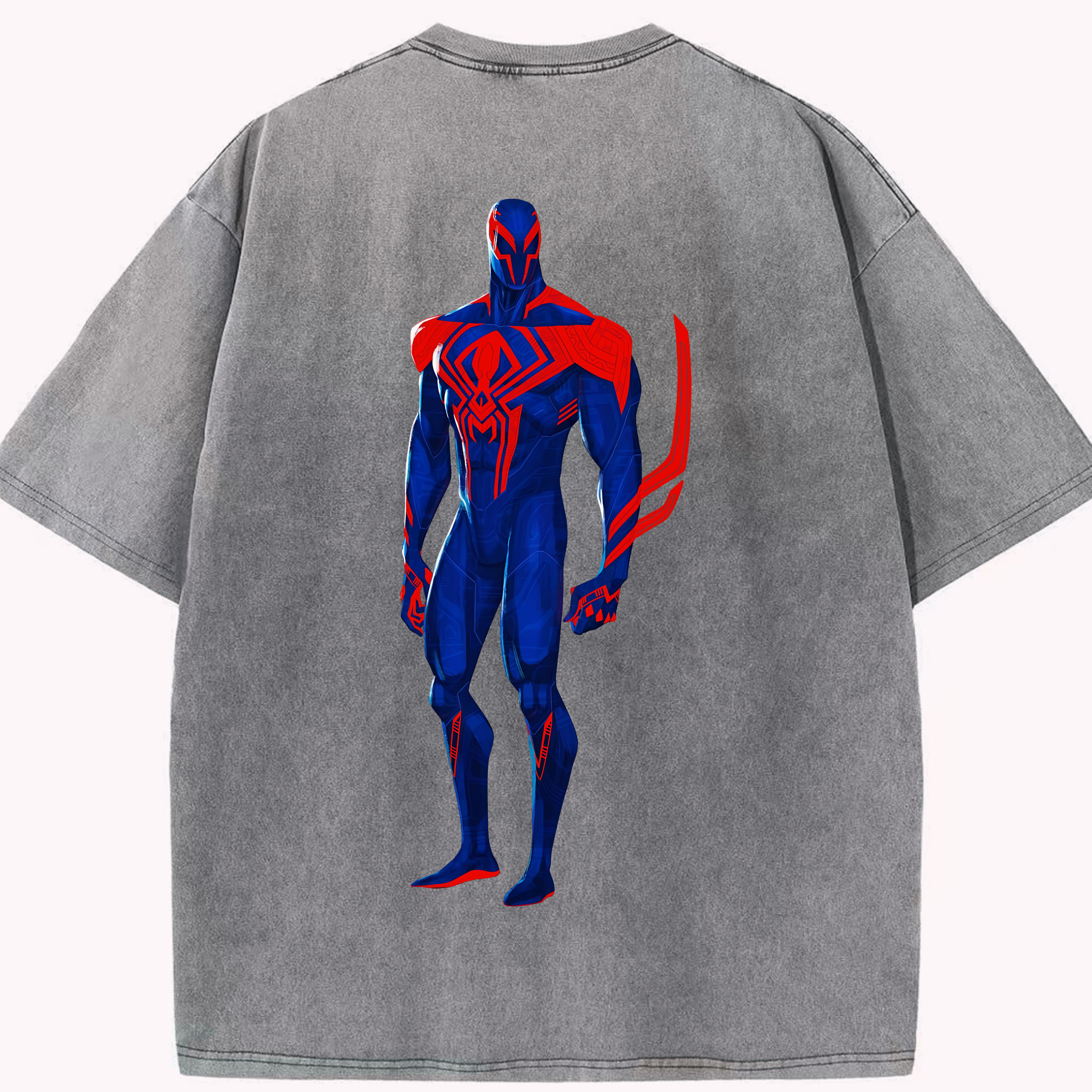 （画像用） Spider Man スパイダーマン 綿100% ヴィンテージ風 半袖Tシャツ（背面プリント）