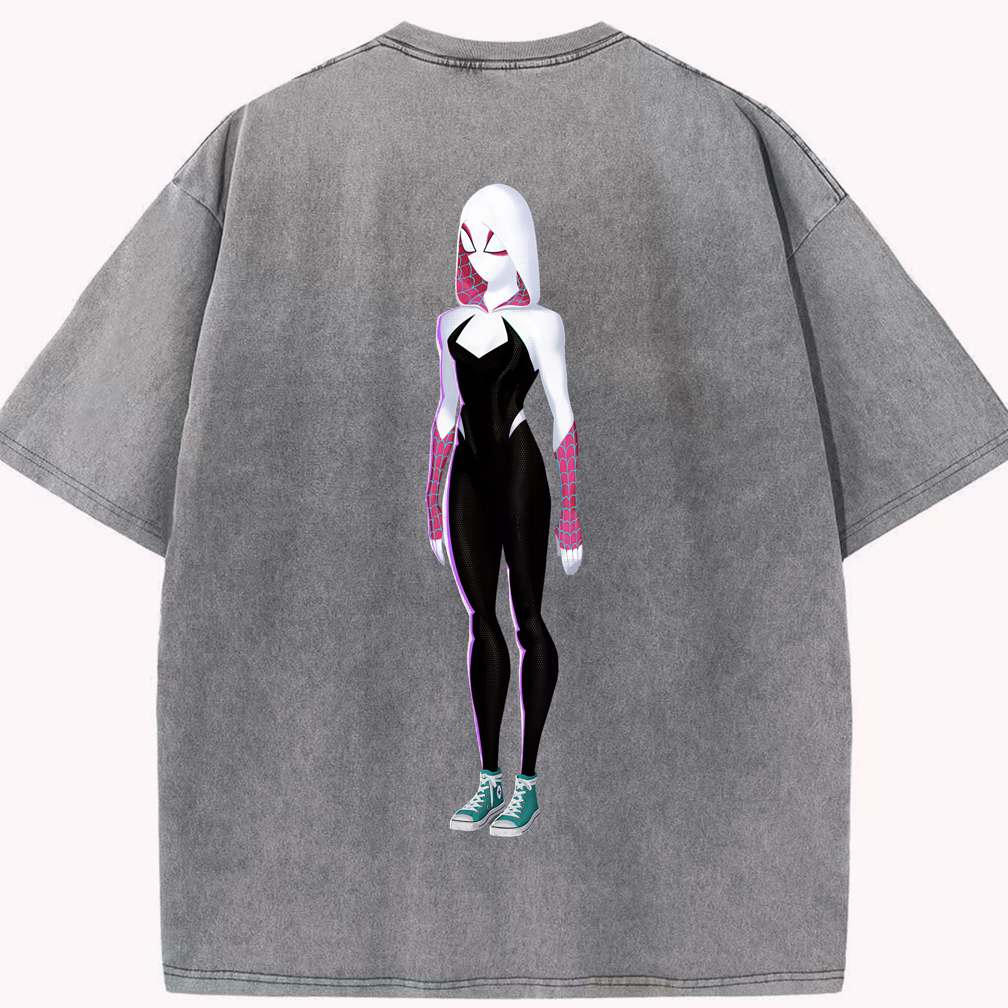 （画像用） Spider Man スパイダーマン 綿100% ヴィンテージ風 半袖Tシャツ（背面プリント）