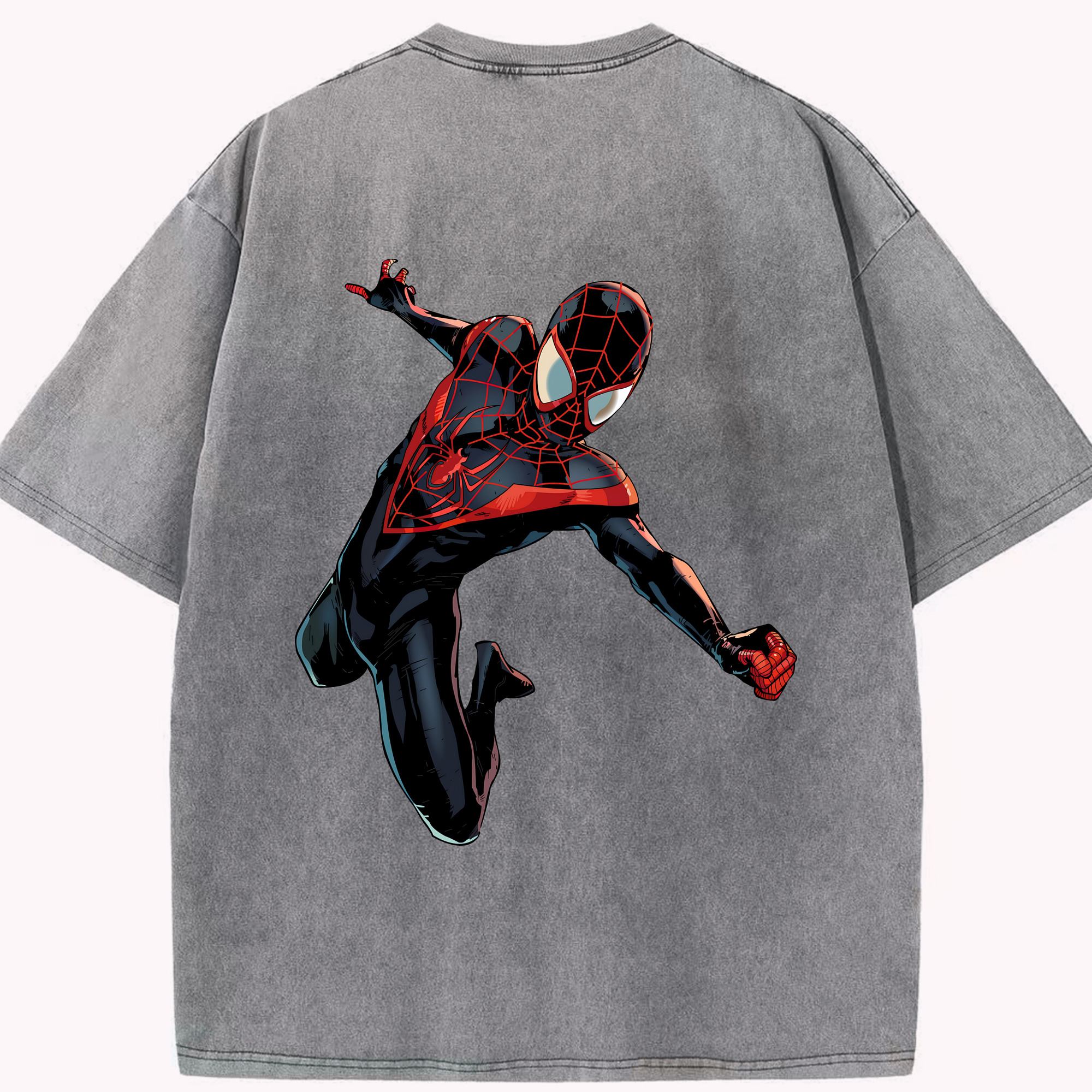 （画像用） Spider Man スパイダーマン 綿100% ヴィンテージ風 半袖Tシャツ（背面プリント）
