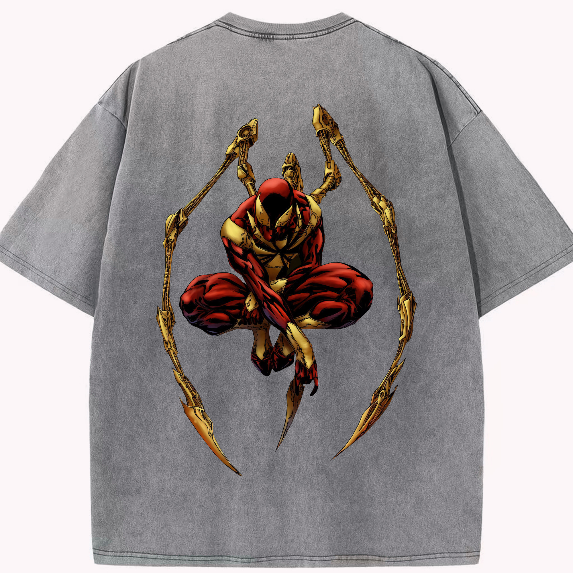 （画像用） Spider Man スパイダーマン 綿100% ヴィンテージ風 半袖Tシャツ（背面プリント）