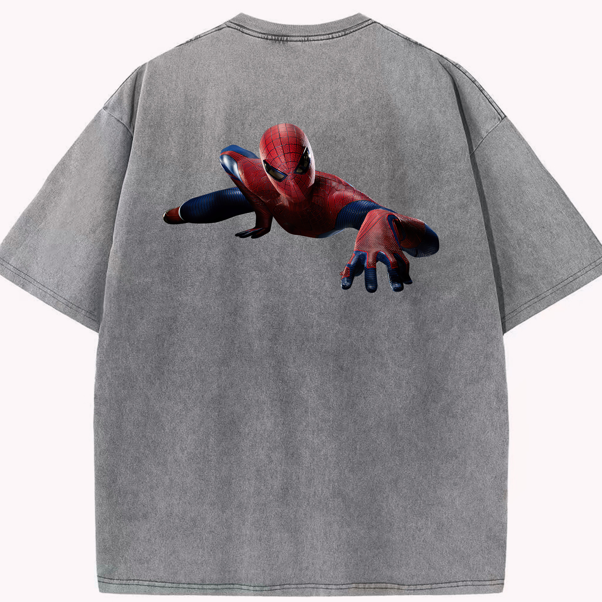 （画像用） Spider Man スパイダーマン 綿100% ヴィンテージ風 半袖Tシャツ（背面プリント）