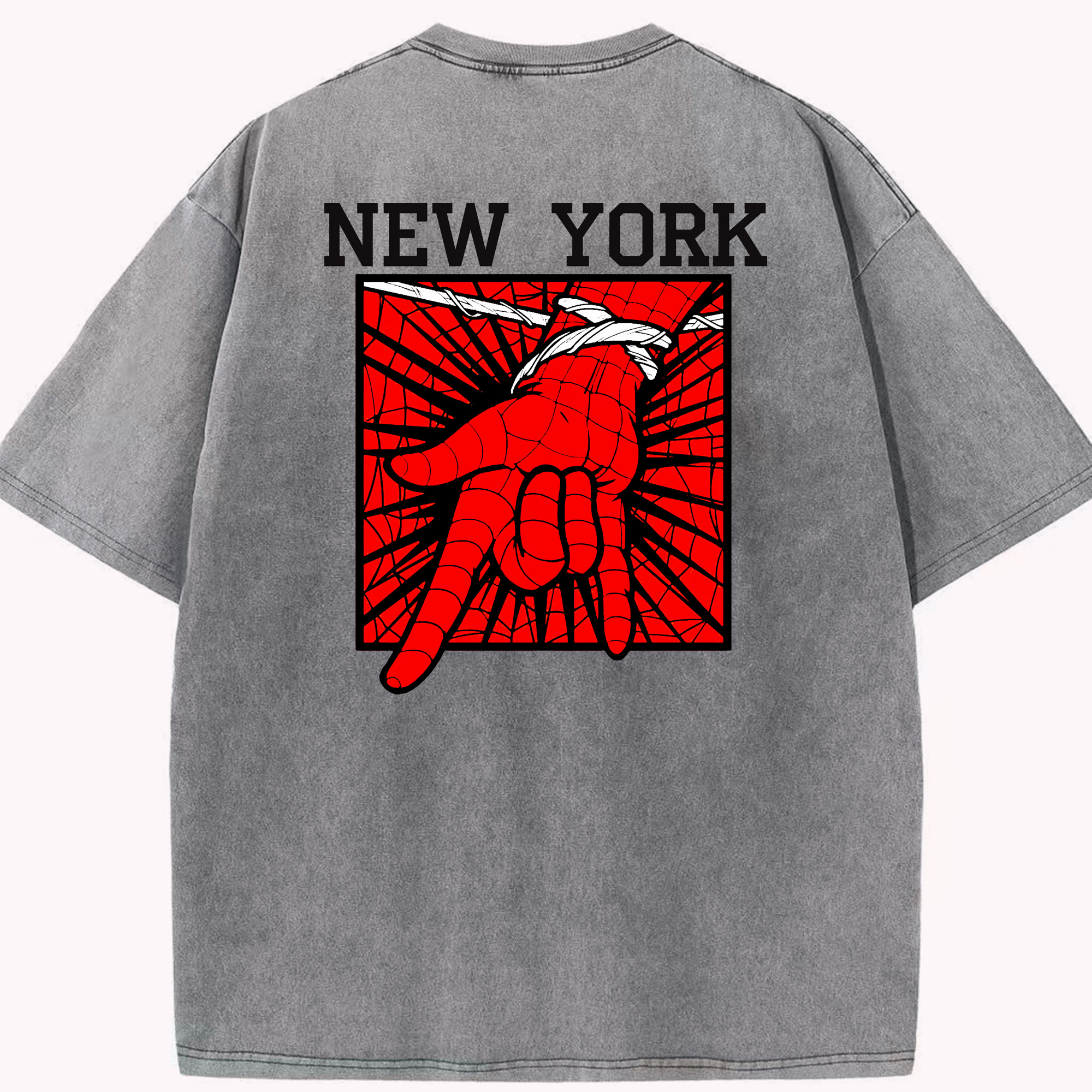 （画像用） Spider Man スパイダーマン 綿100% ヴィンテージ風 半袖Tシャツ（背面プリント）