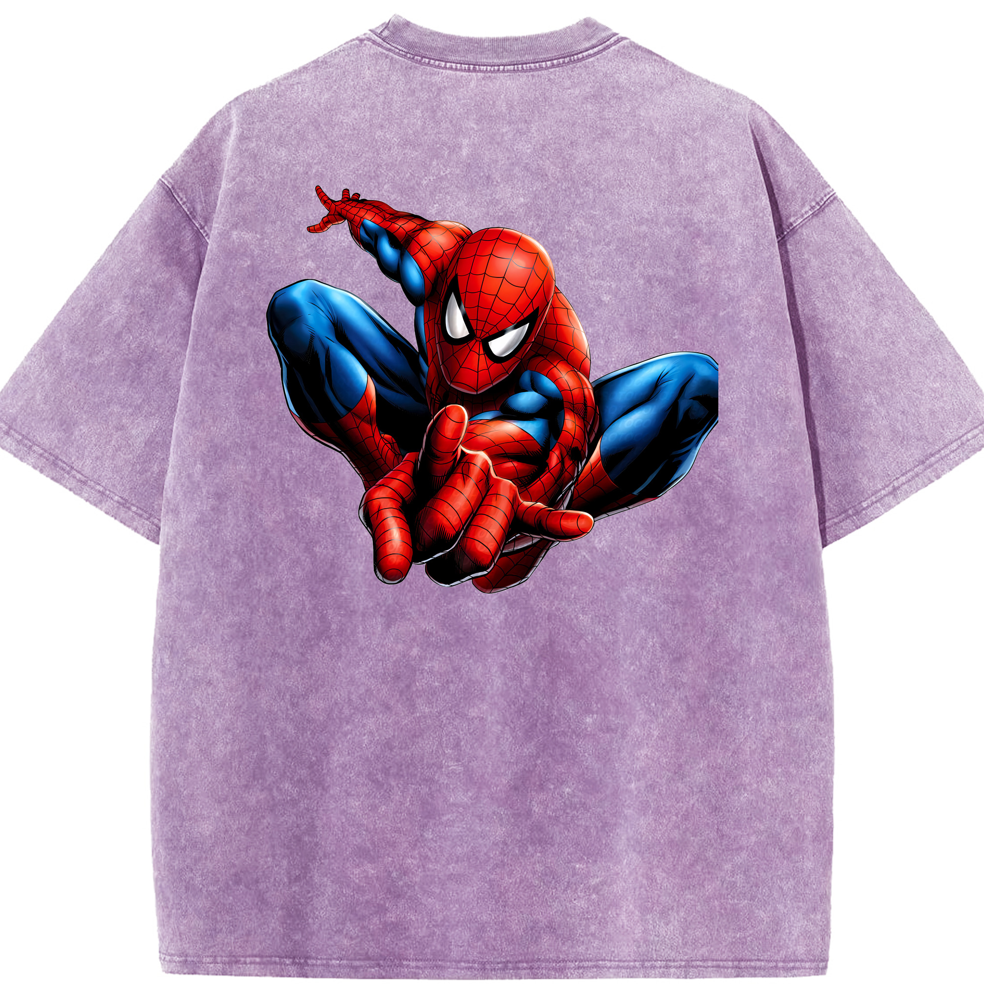 （画像用） Spider Man スパイダーマン 綿100% ヴィンテージ風 半袖Tシャツ（背面プリント）