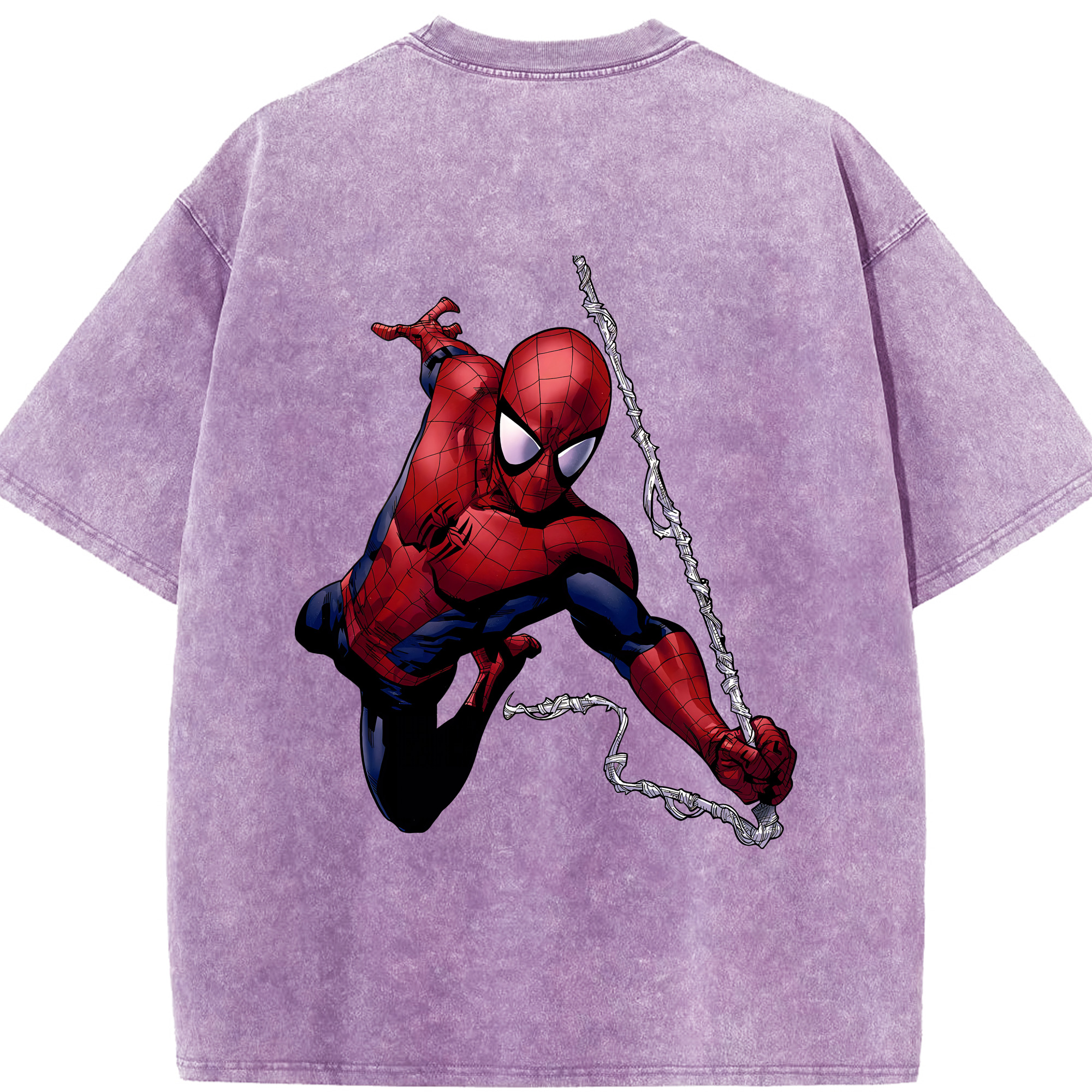 （画像用） Spider Man スパイダーマン 綿100% ヴィンテージ風 半袖Tシャツ（背面プリント）