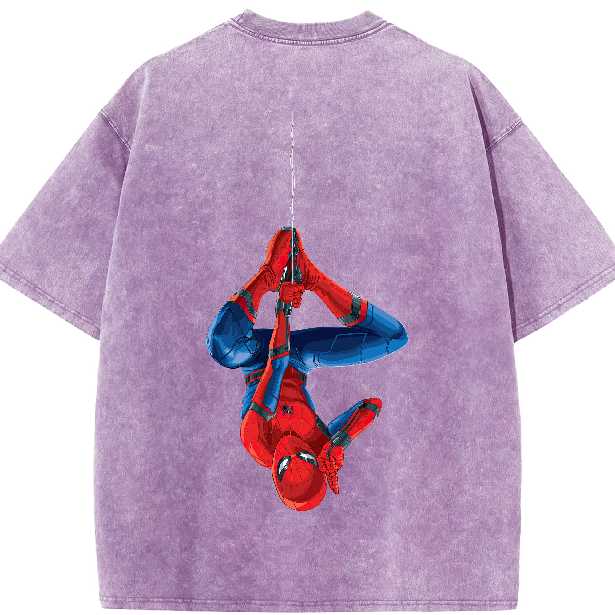 （画像用） Spider Man スパイダーマン 綿100% ヴィンテージ風 半袖Tシャツ（背面プリント）