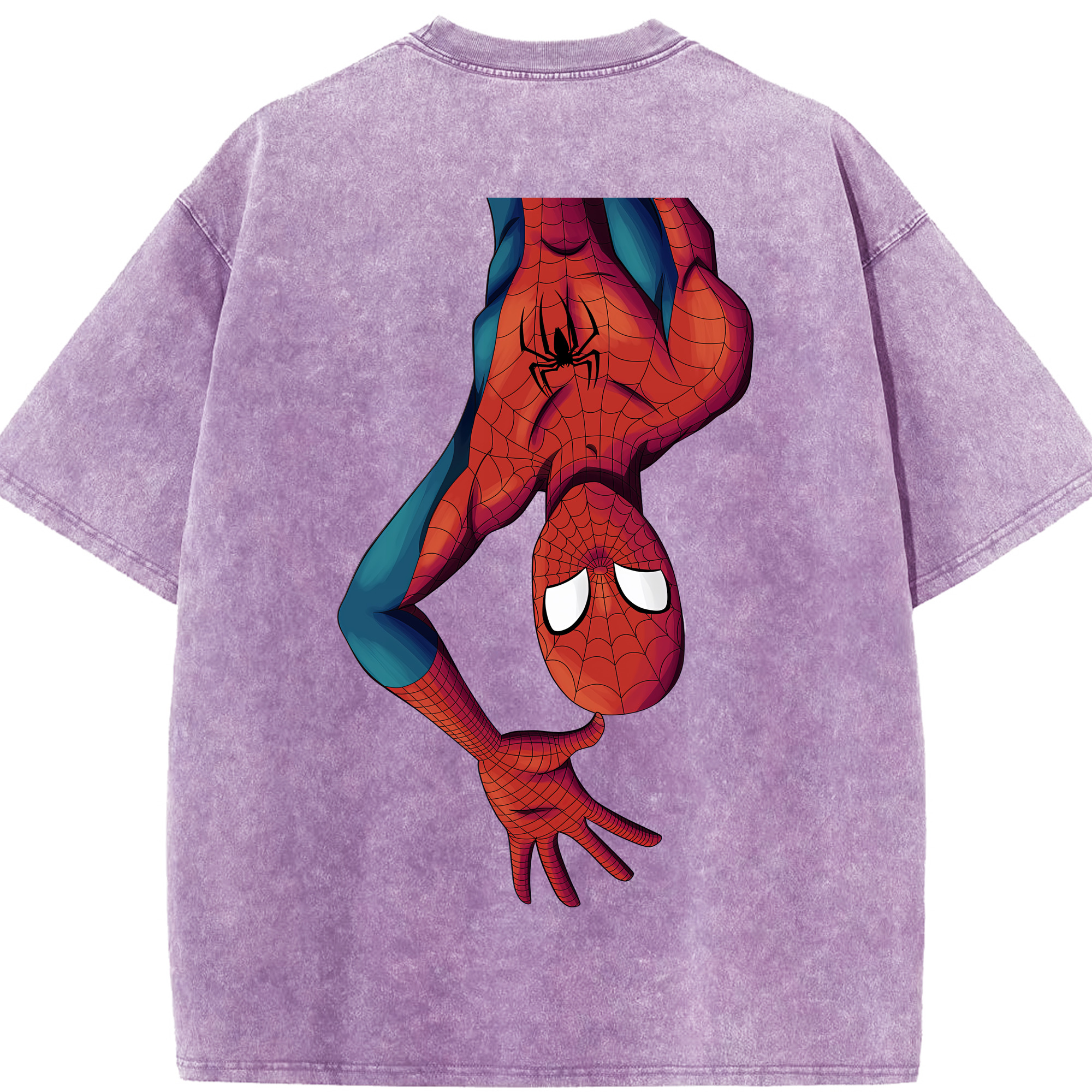 （画像用） Spider Man スパイダーマン 綿100% ヴィンテージ風 半袖Tシャツ（背面プリント）