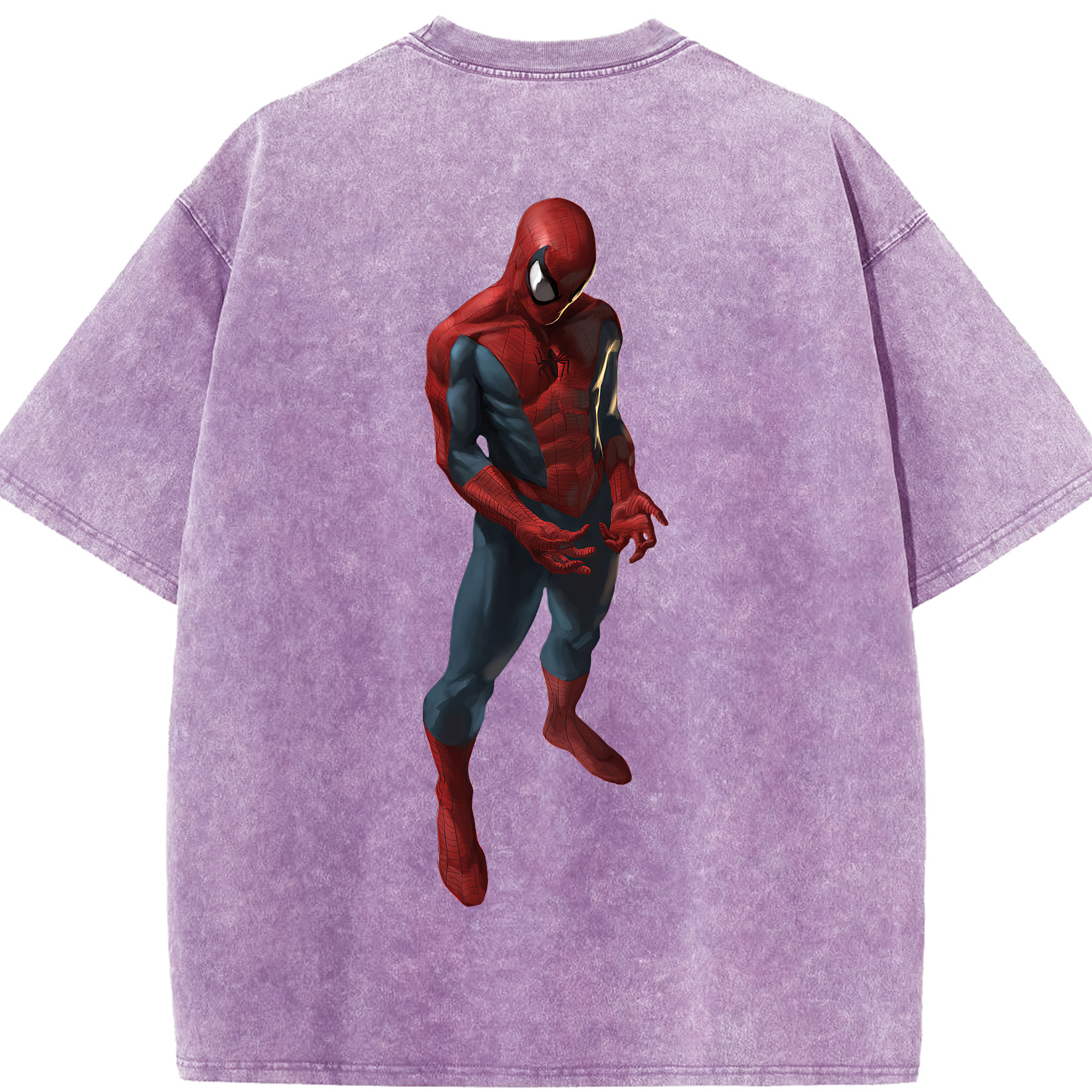 （画像用） Spider Man スパイダーマン 綿100% ヴィンテージ風 半袖Tシャツ（背面プリント）