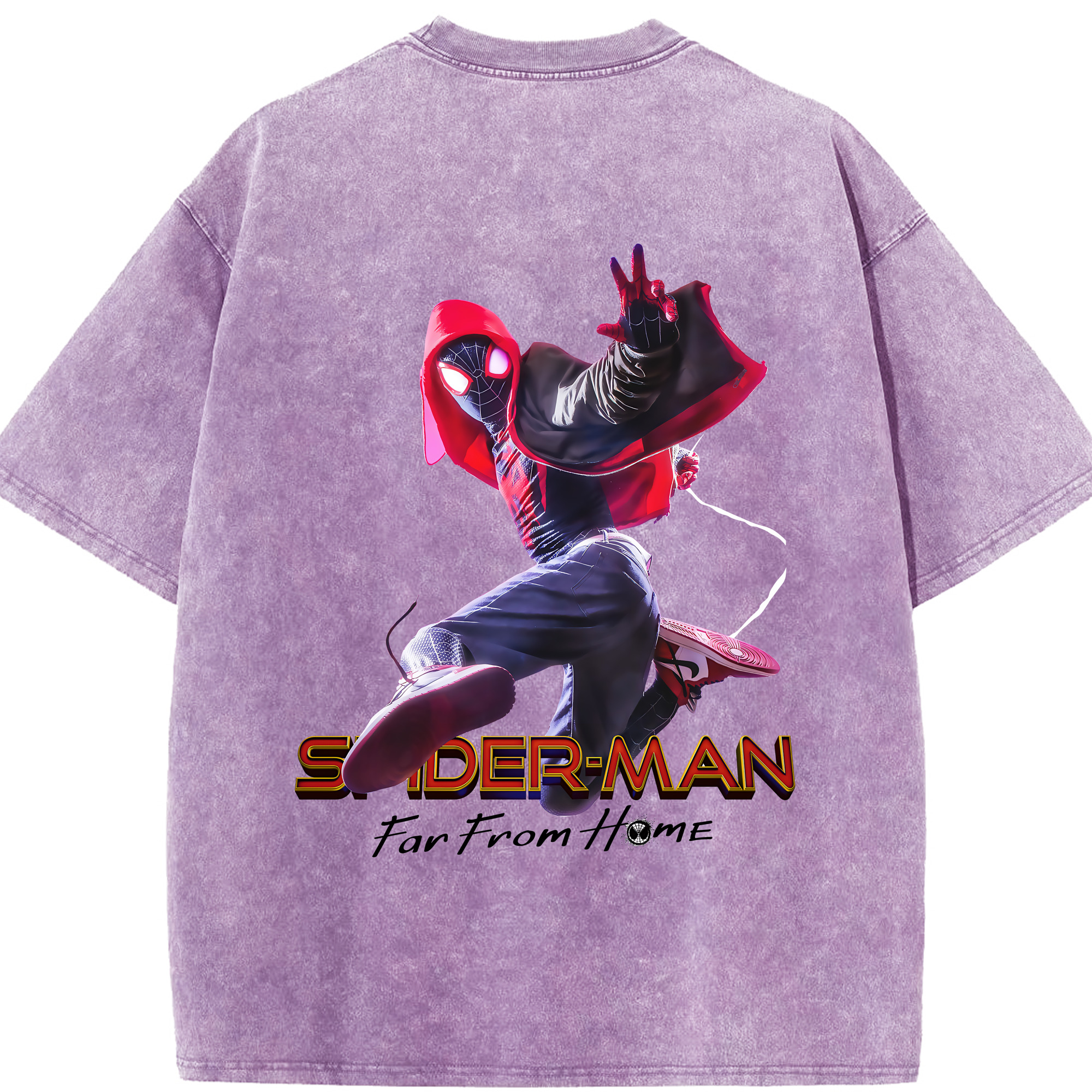 （画像用） Spider Man スパイダーマン 綿100% ヴィンテージ風 半袖Tシャツ（背面プリント）