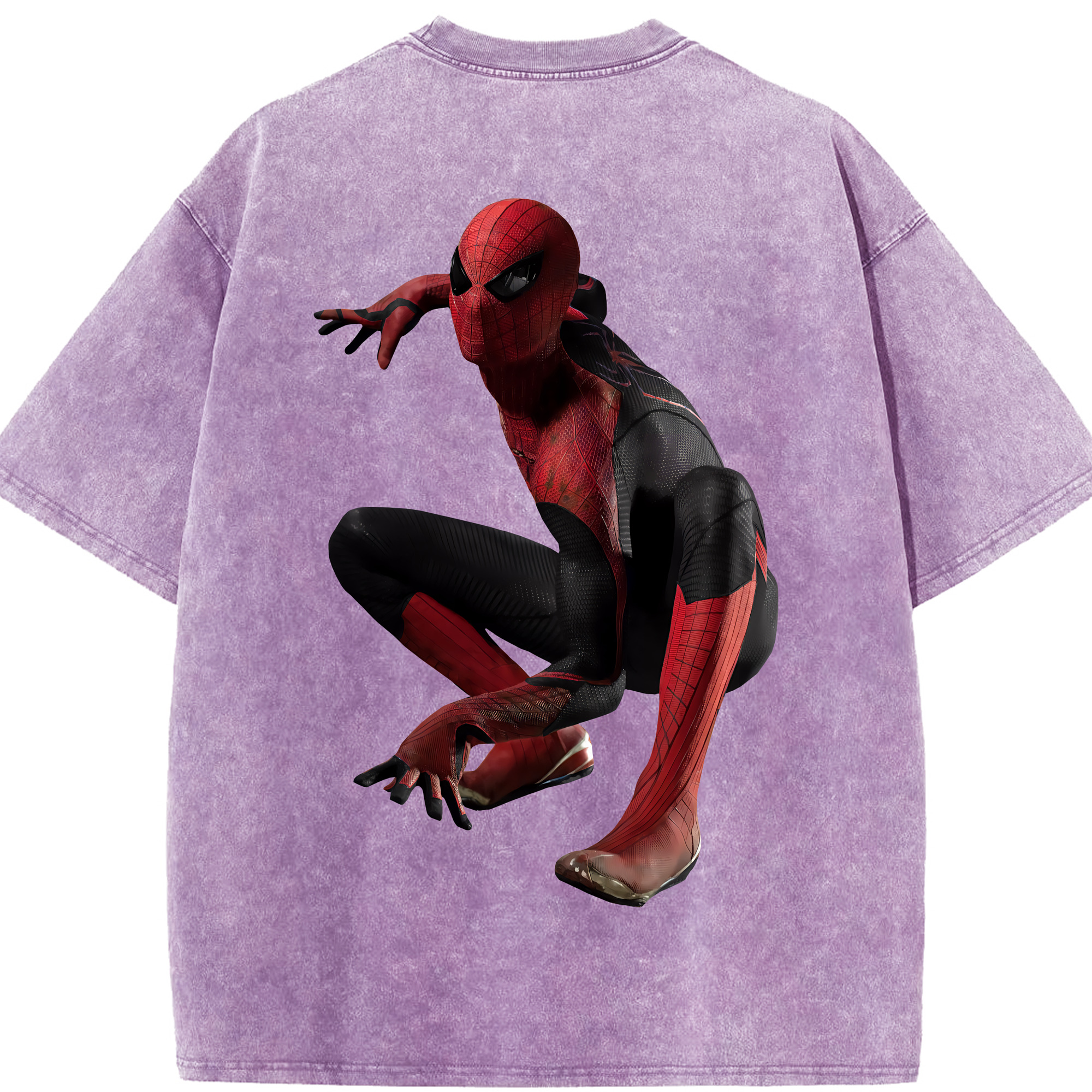 （画像用） Spider Man スパイダーマン 綿100% ヴィンテージ風 半袖Tシャツ（背面プリント）