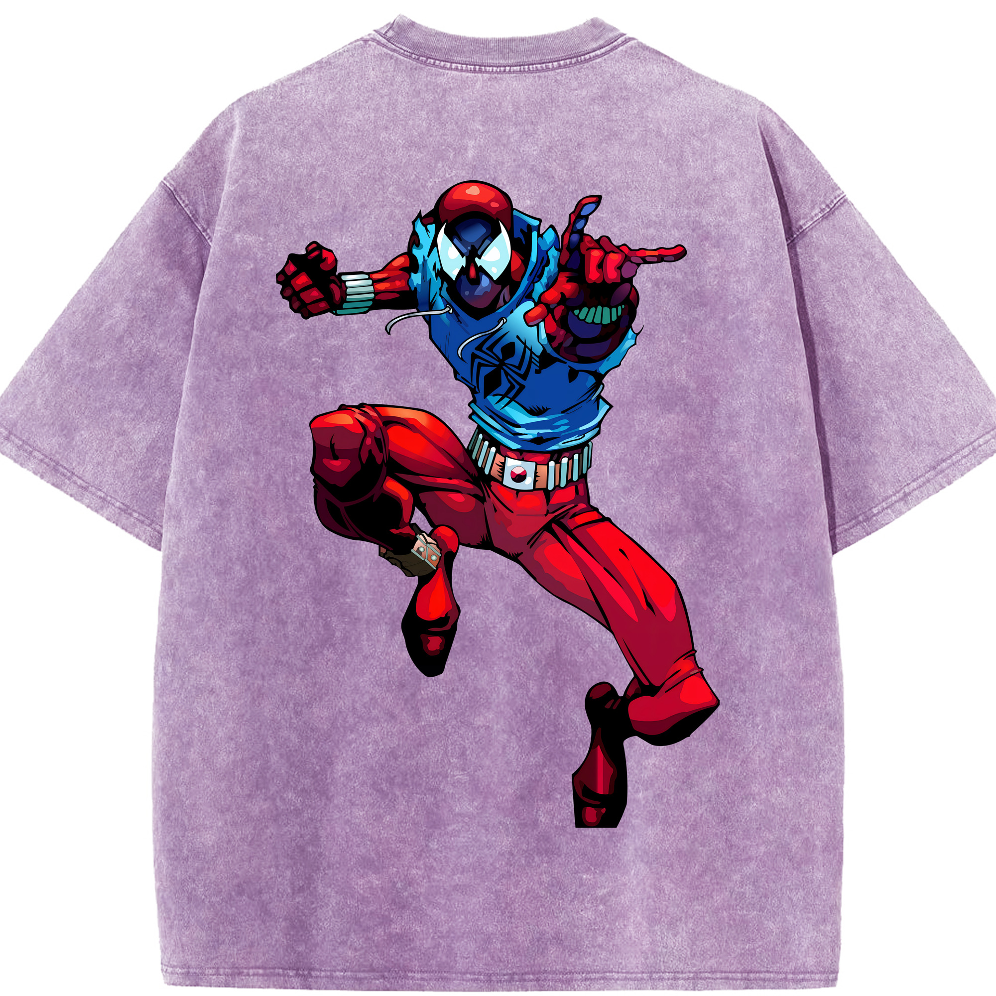（画像用） Spider Man スパイダーマン 綿100% ヴィンテージ風 半袖Tシャツ（背面プリント）