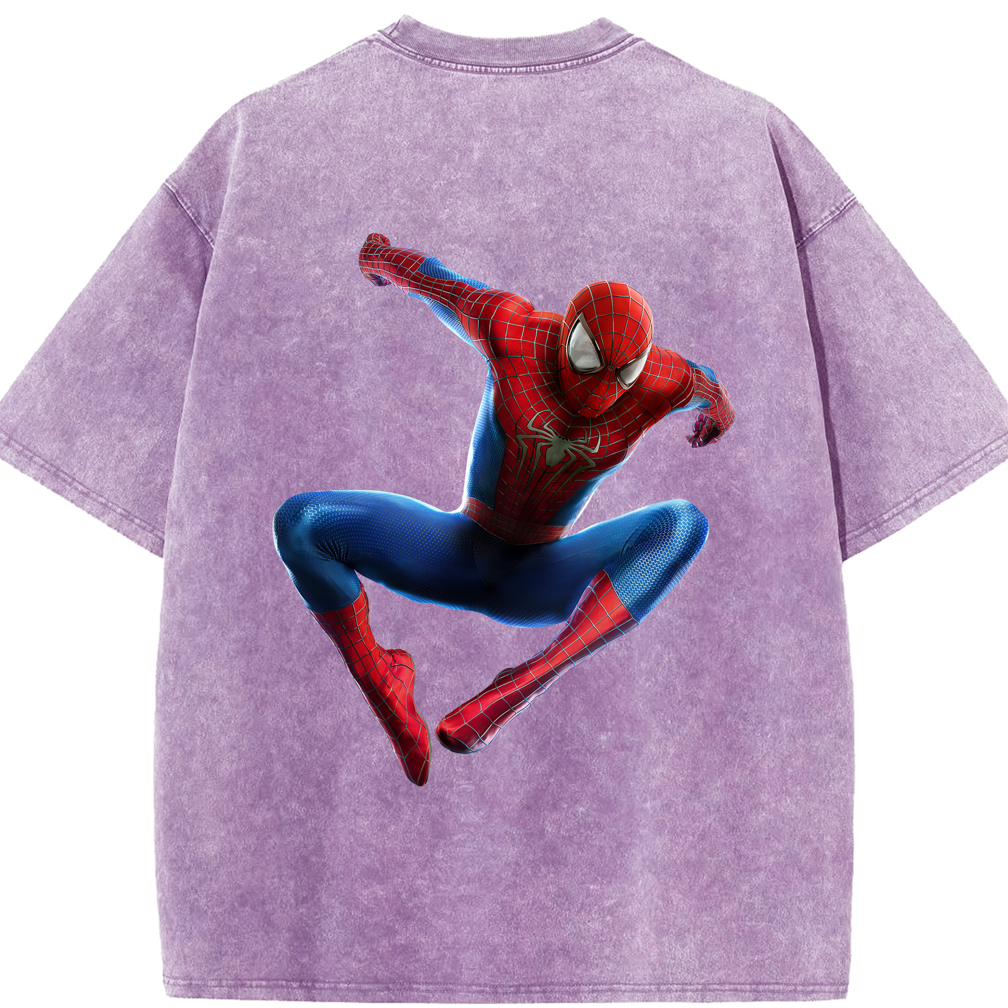 （画像用） Spider Man スパイダーマン 綿100% ヴィンテージ風 半袖Tシャツ（背面プリント）
