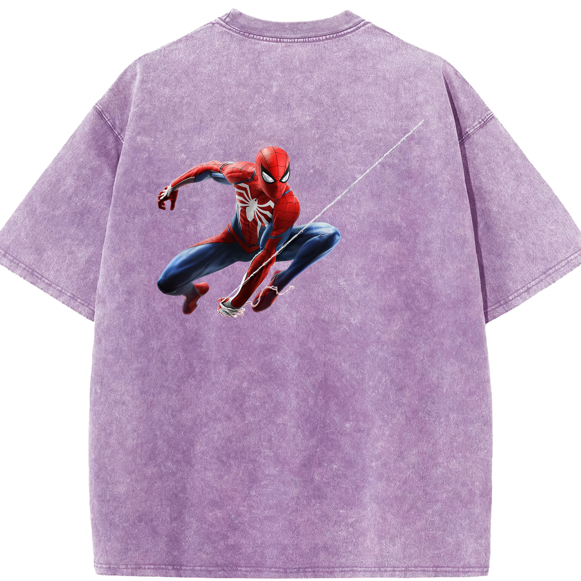（画像用） Spider Man スパイダーマン 綿100% ヴィンテージ風 半袖Tシャツ（背面プリント）