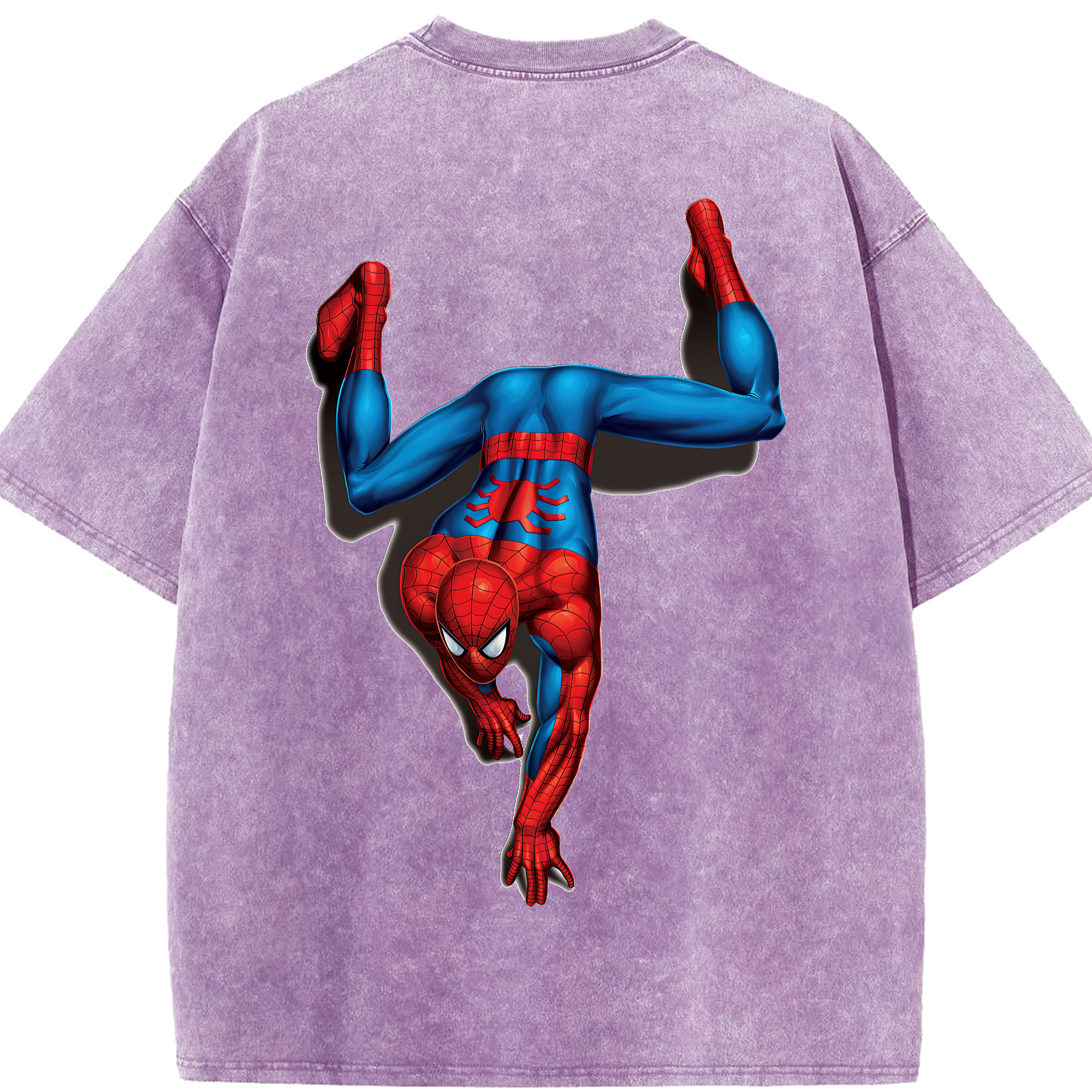 （画像用） Spider Man スパイダーマン 綿100% ヴィンテージ風 半袖Tシャツ（背面プリント）