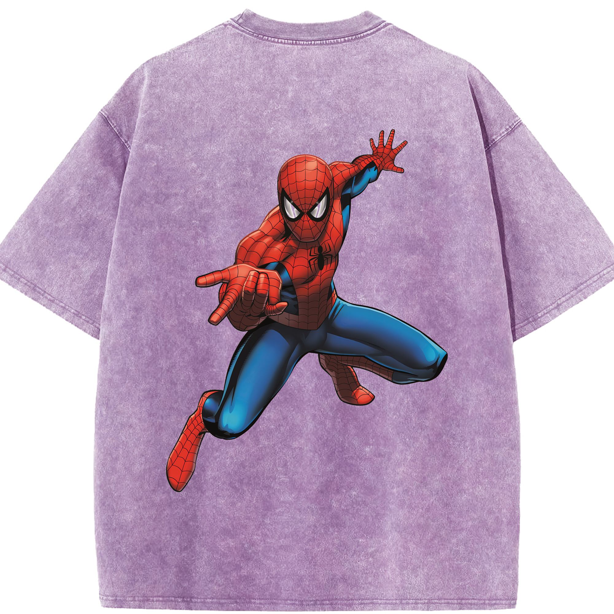 （画像用） Spider Man スパイダーマン 綿100% ヴィンテージ風 半袖Tシャツ（背面プリント）