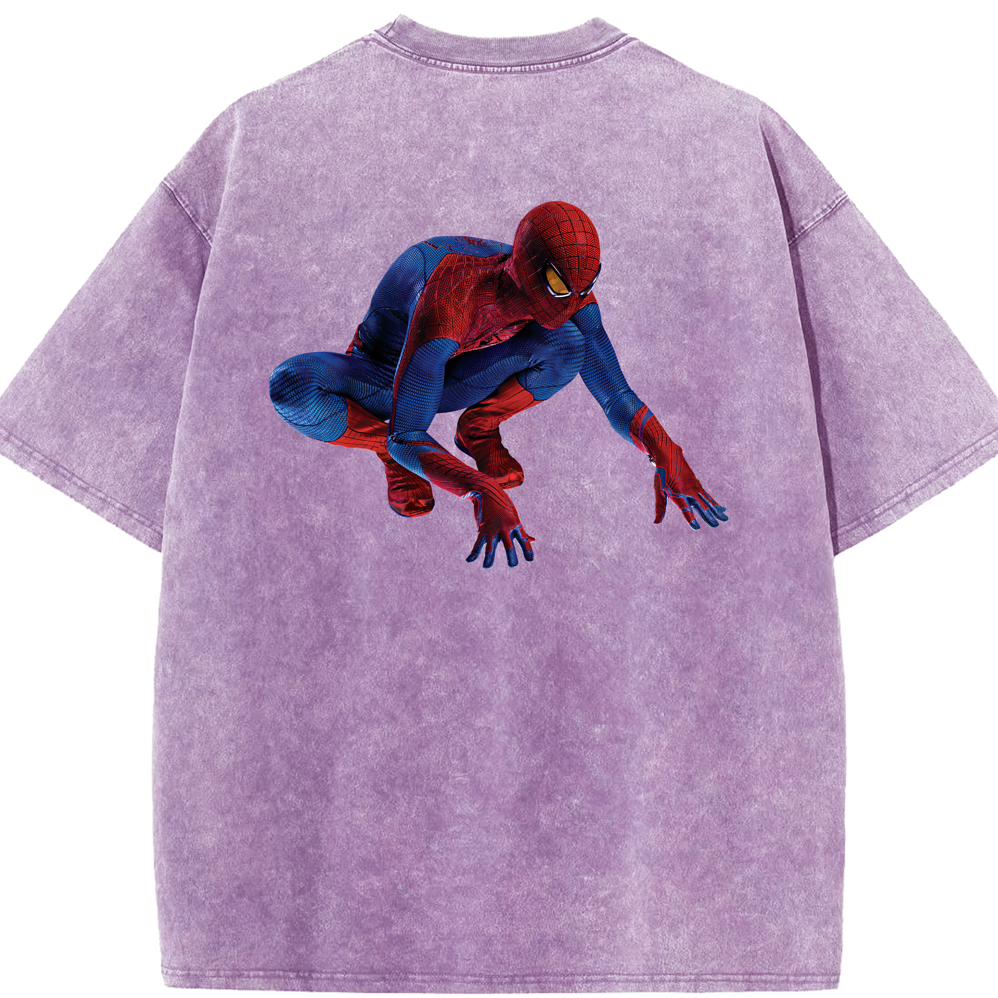 （画像用） Spider Man スパイダーマン 綿100% ヴィンテージ風 半袖Tシャツ（背面プリント）