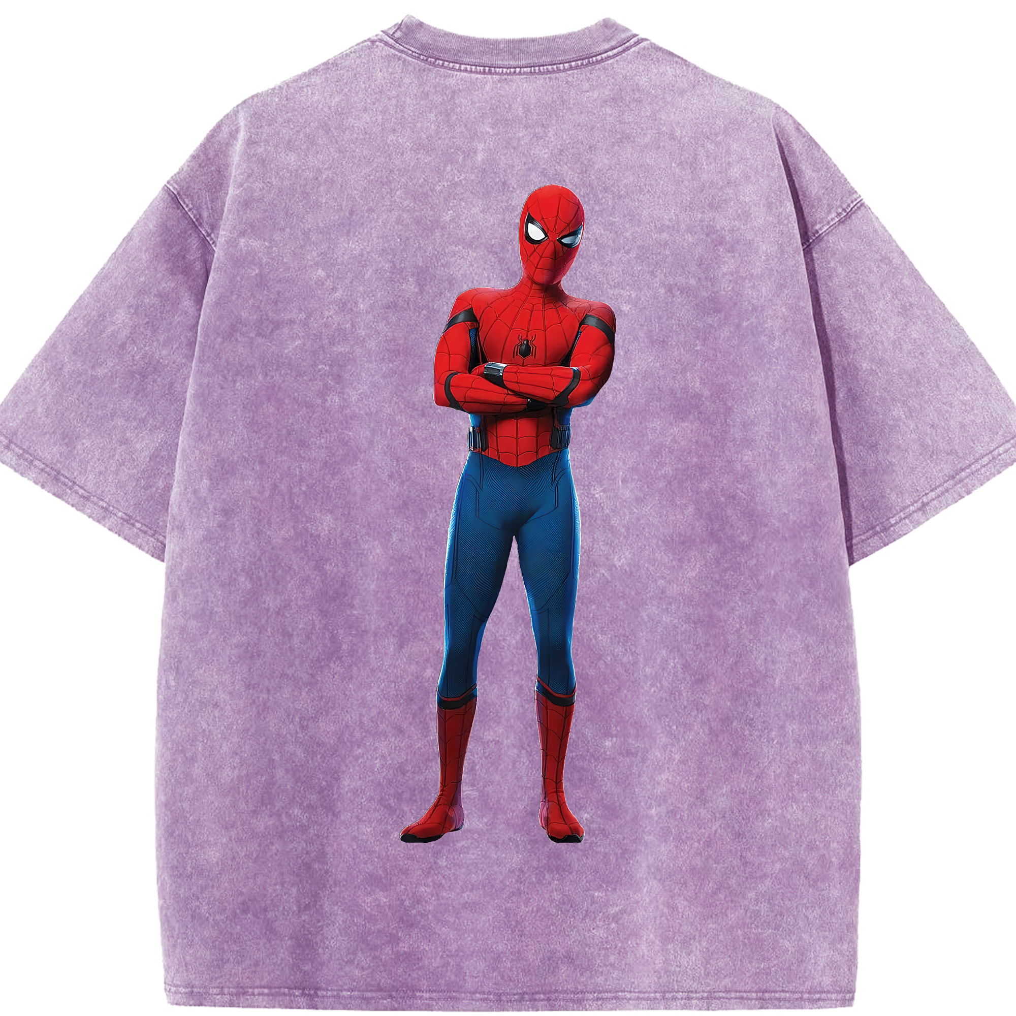 （画像用） Spider Man スパイダーマン 綿100% ヴィンテージ風 半袖Tシャツ（背面プリント）