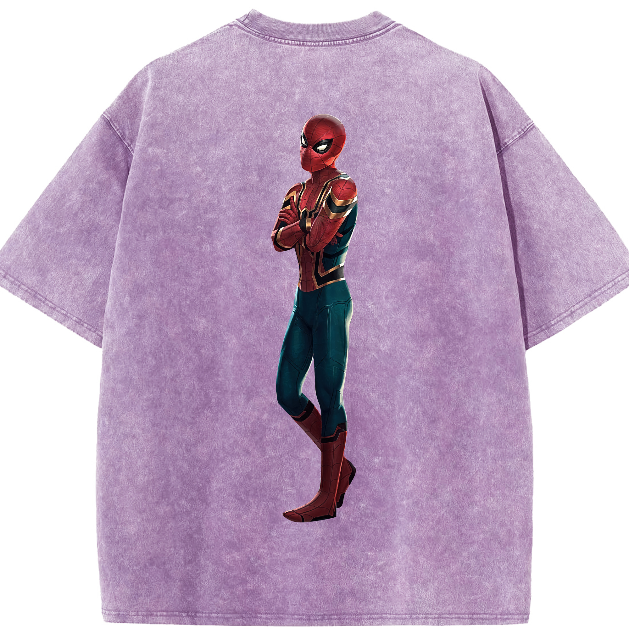 （画像用） Spider Man スパイダーマン 綿100% ヴィンテージ風 半袖Tシャツ（背面プリント）