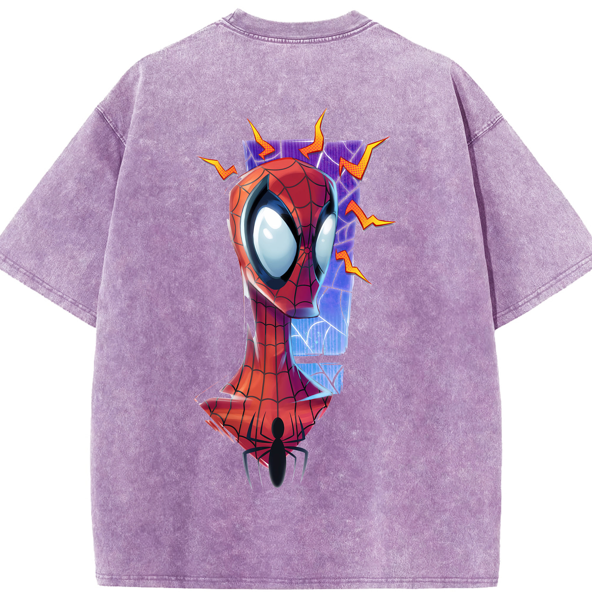 （画像用） Spider Man スパイダーマン 綿100% ヴィンテージ風 半袖Tシャツ（背面プリント）