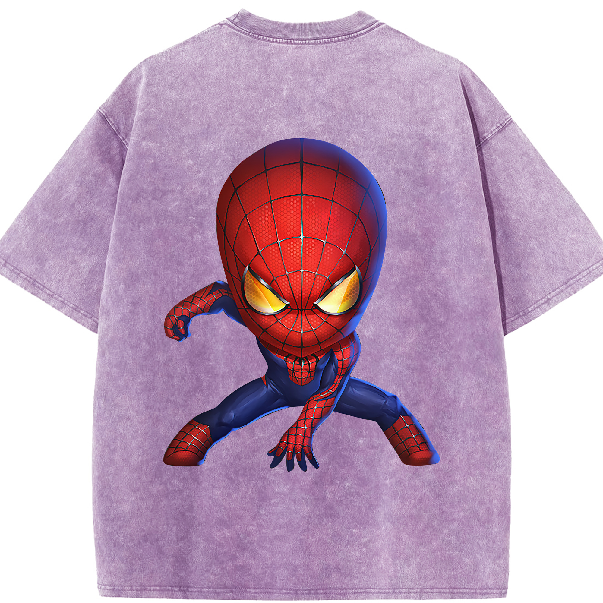 （画像用） Spider Man スパイダーマン 綿100% ヴィンテージ風 半袖Tシャツ（背面プリント）