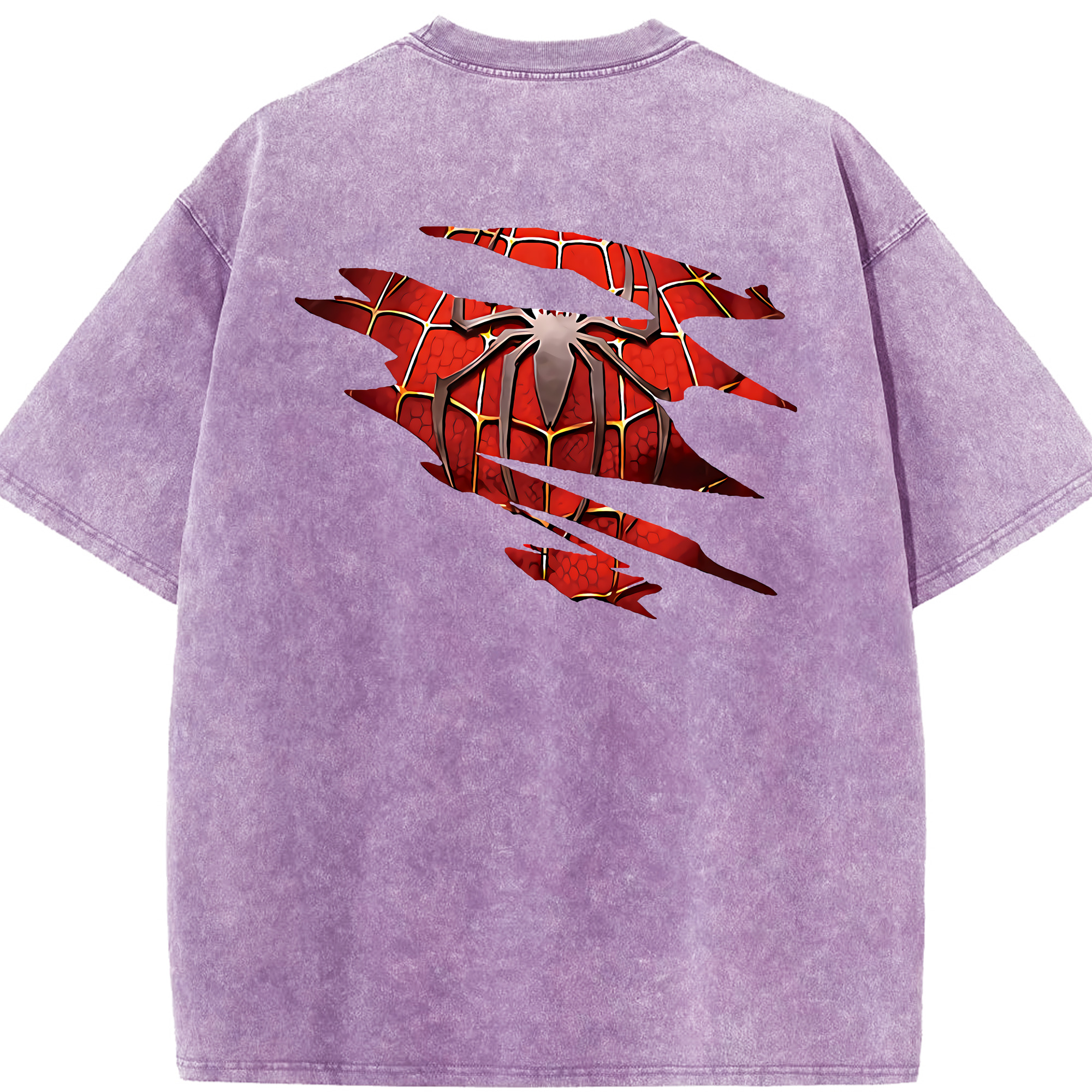 （画像用） Spider Man スパイダーマン 綿100% ヴィンテージ風 半袖Tシャツ（背面プリント）