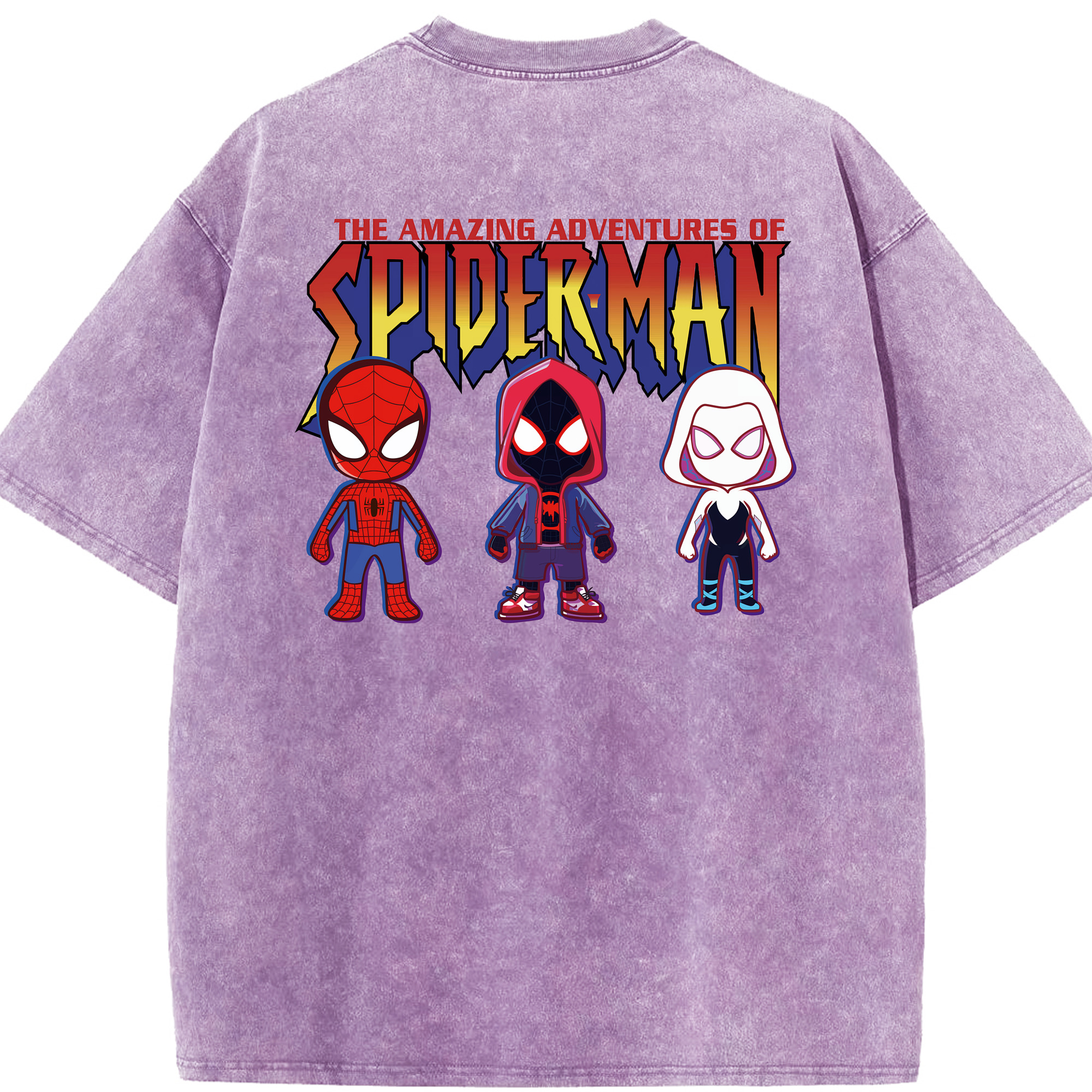（画像用） Spider Man スパイダーマン 綿100% ヴィンテージ風 半袖Tシャツ（背面プリント）