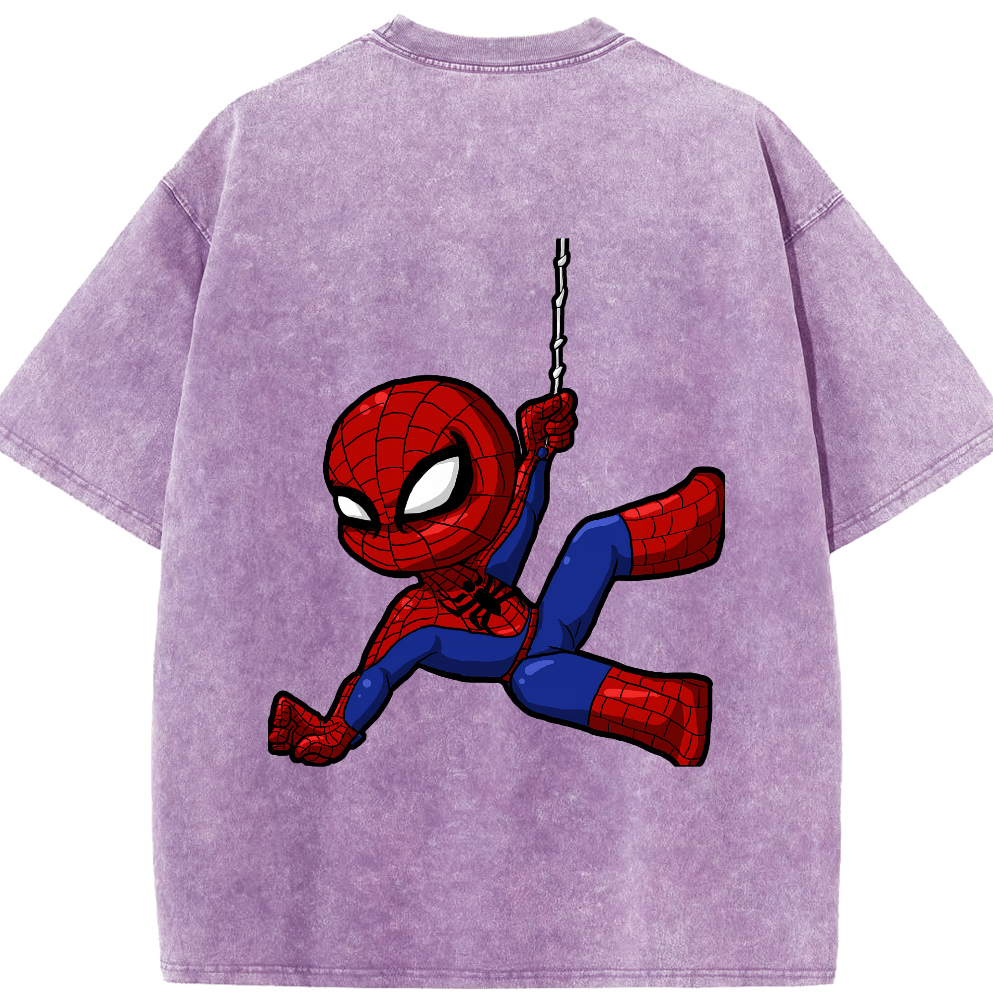 （画像用） Spider Man スパイダーマン 綿100% ヴィンテージ風 半袖Tシャツ（背面プリント）