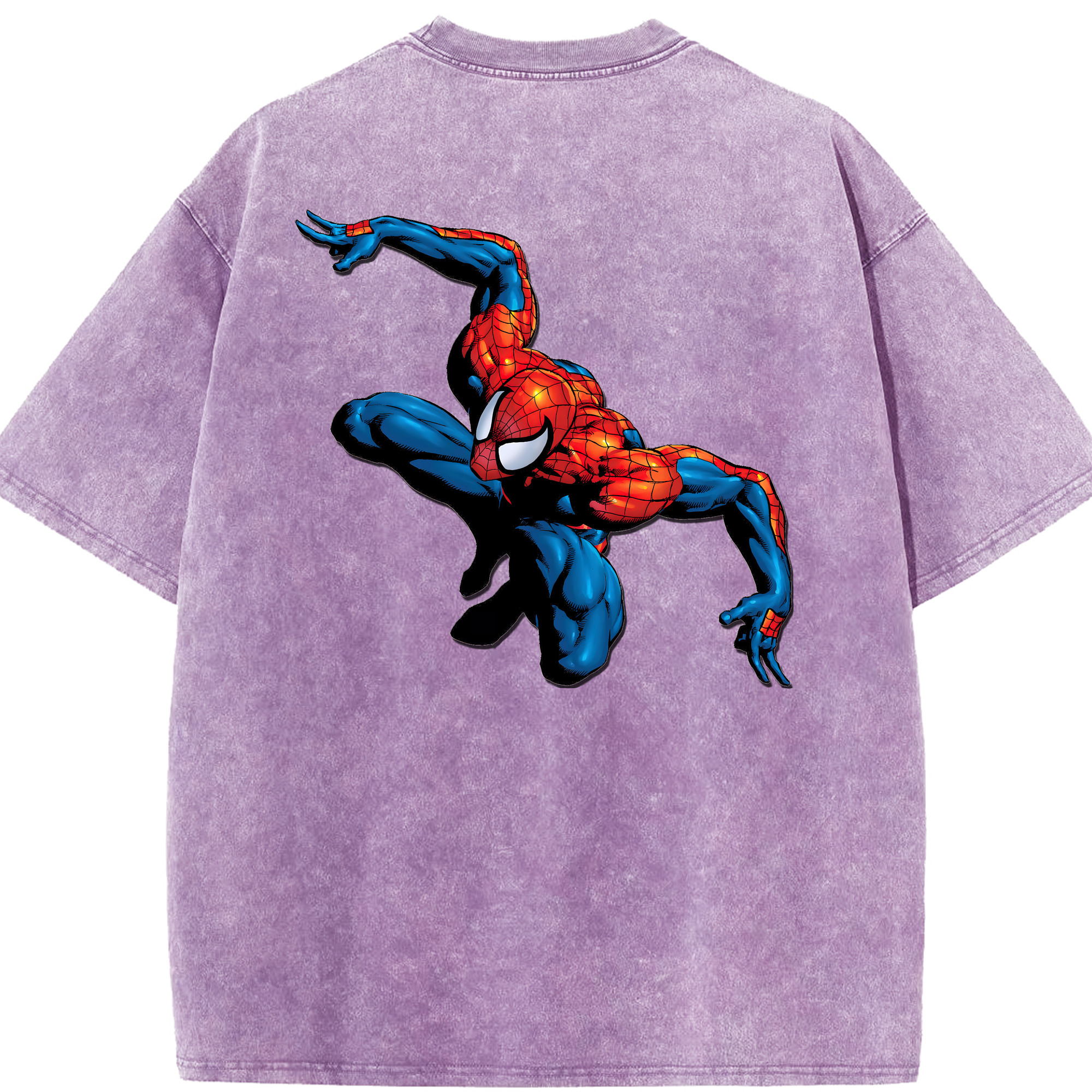 （画像用） Spider Man スパイダーマン 綿100% ヴィンテージ風 半袖Tシャツ（背面プリント）
