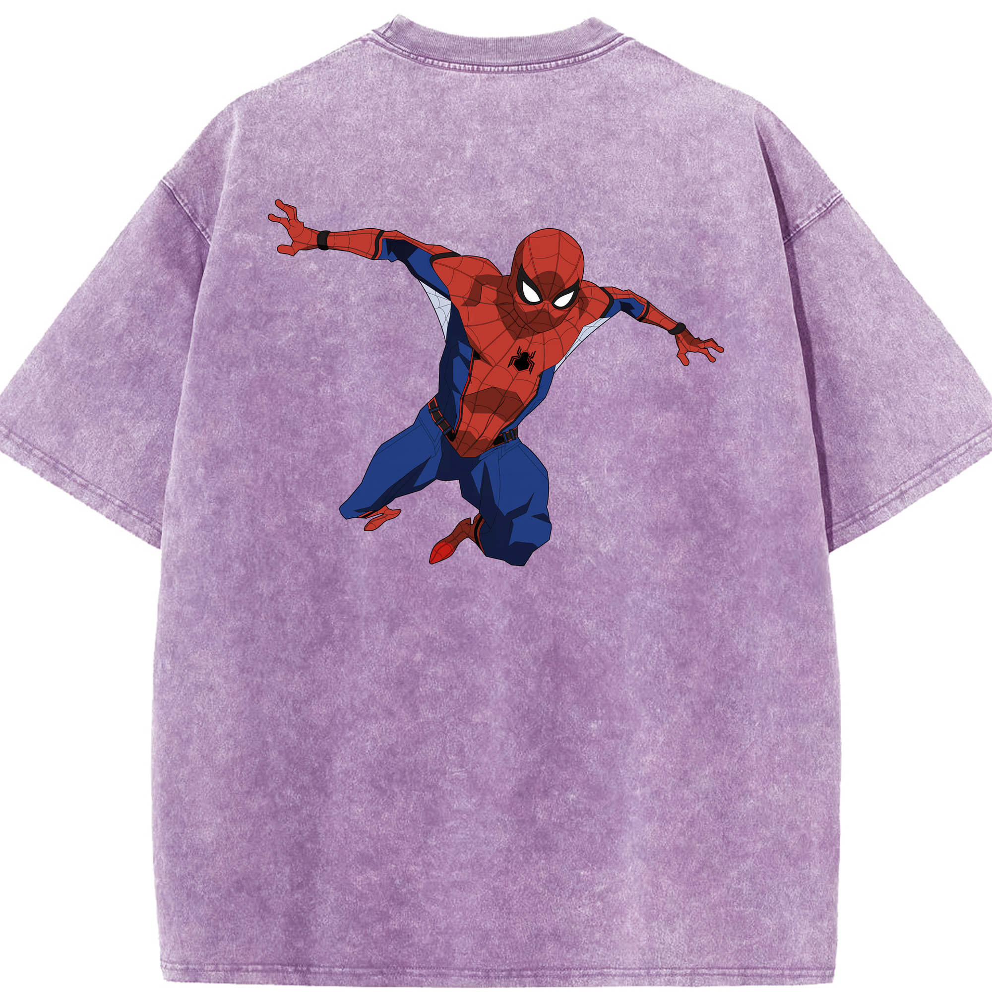 （画像用） Spider Man スパイダーマン 綿100% ヴィンテージ風 半袖Tシャツ（背面プリント）