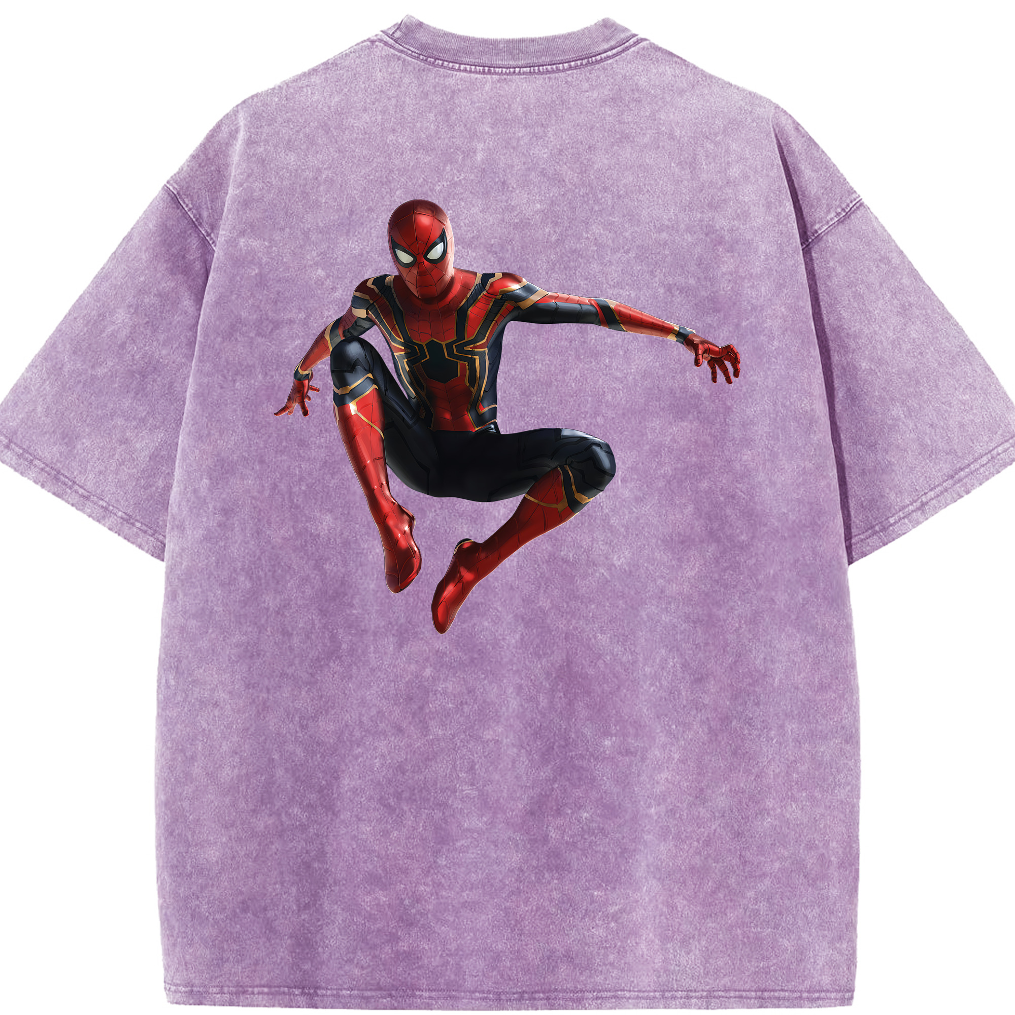 （画像用） Spider Man スパイダーマン 綿100% ヴィンテージ風 半袖Tシャツ（背面プリント）