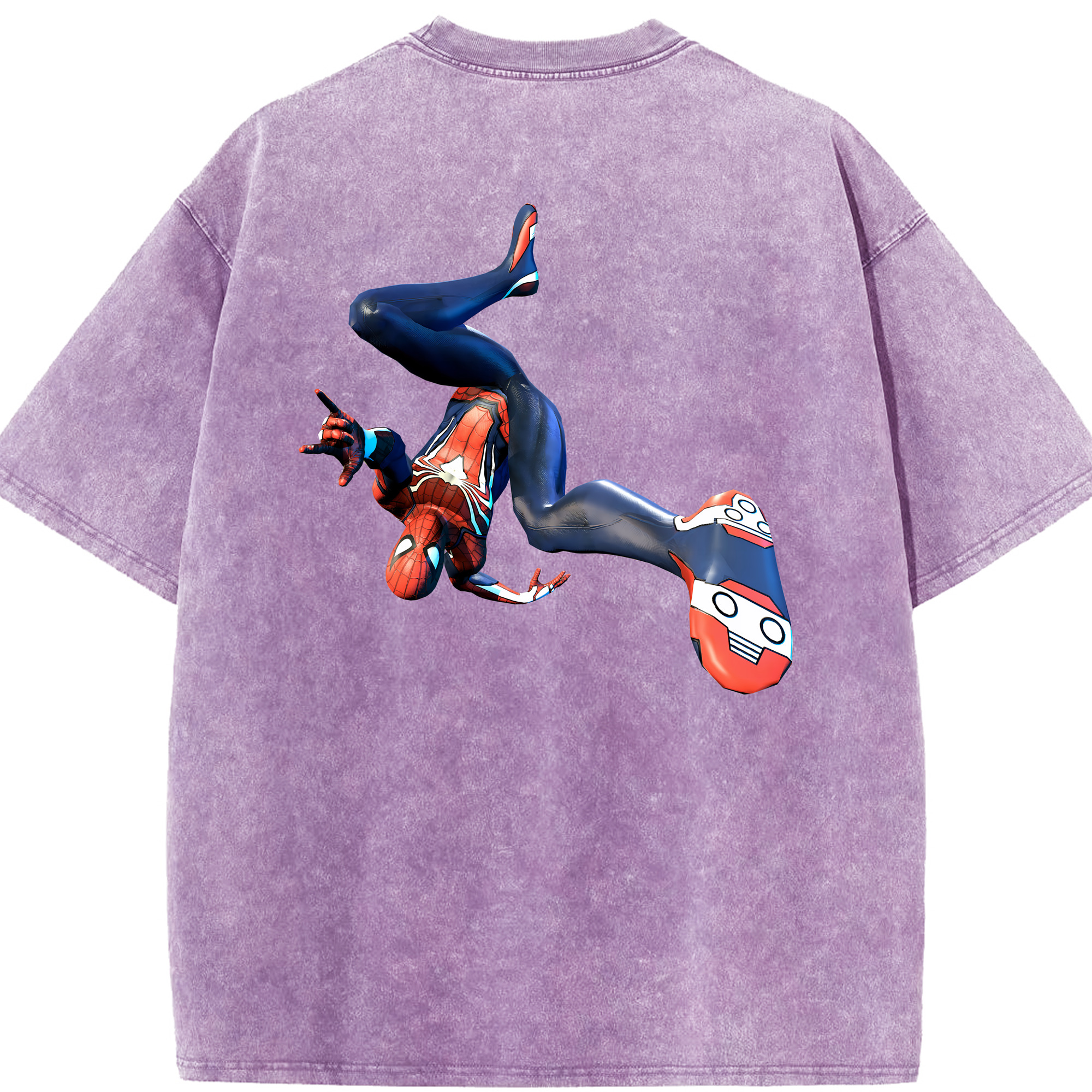 （画像用） Spider Man スパイダーマン 綿100% ヴィンテージ風 半袖Tシャツ（背面プリント）