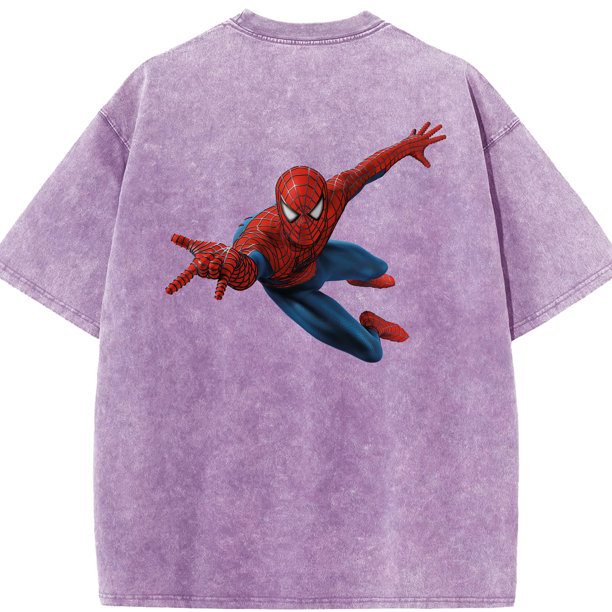 （画像用） Spider Man スパイダーマン 綿100% ヴィンテージ風 半袖Tシャツ（背面プリント）