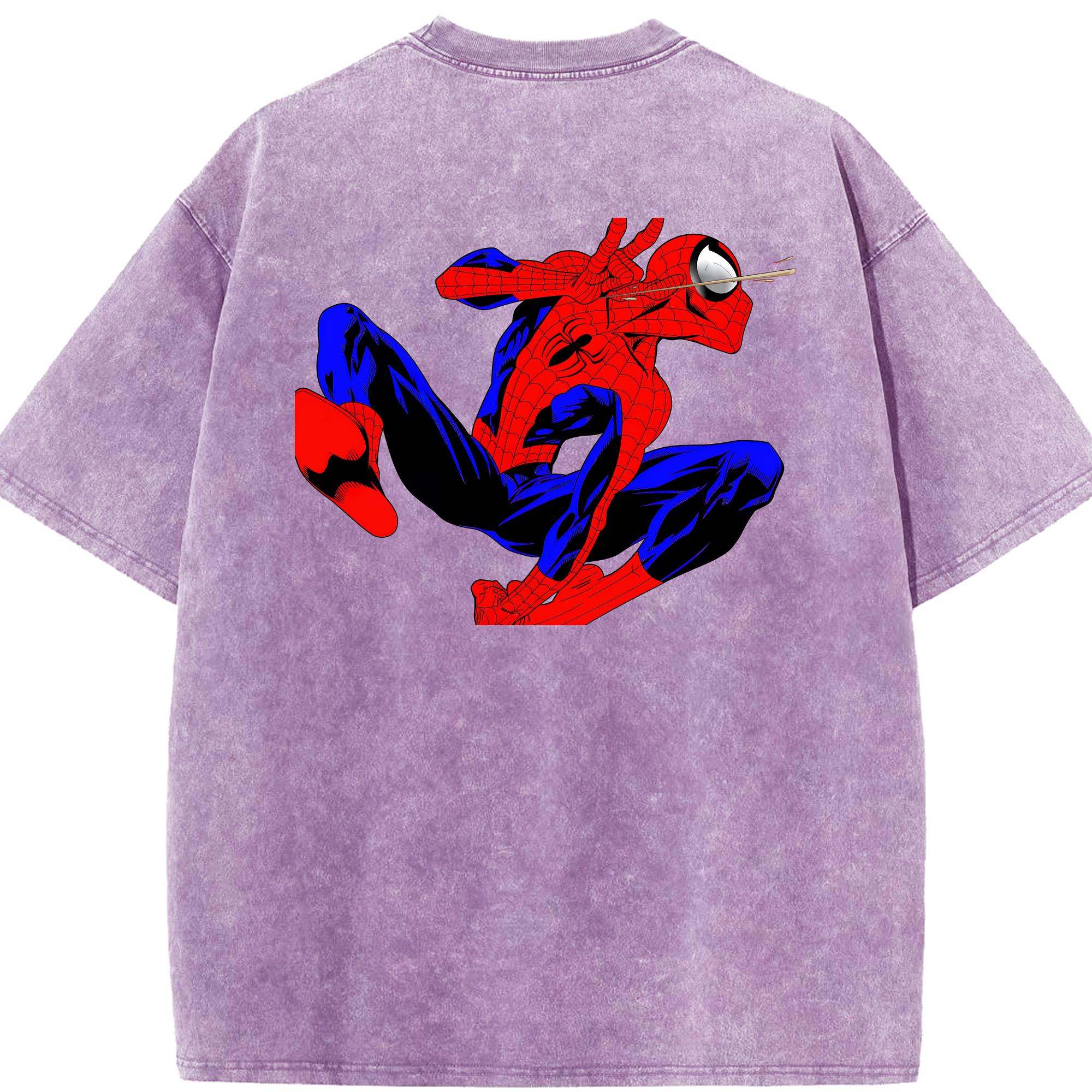 （画像用） Spider Man スパイダーマン 綿100% ヴィンテージ風 半袖Tシャツ（背面プリント）