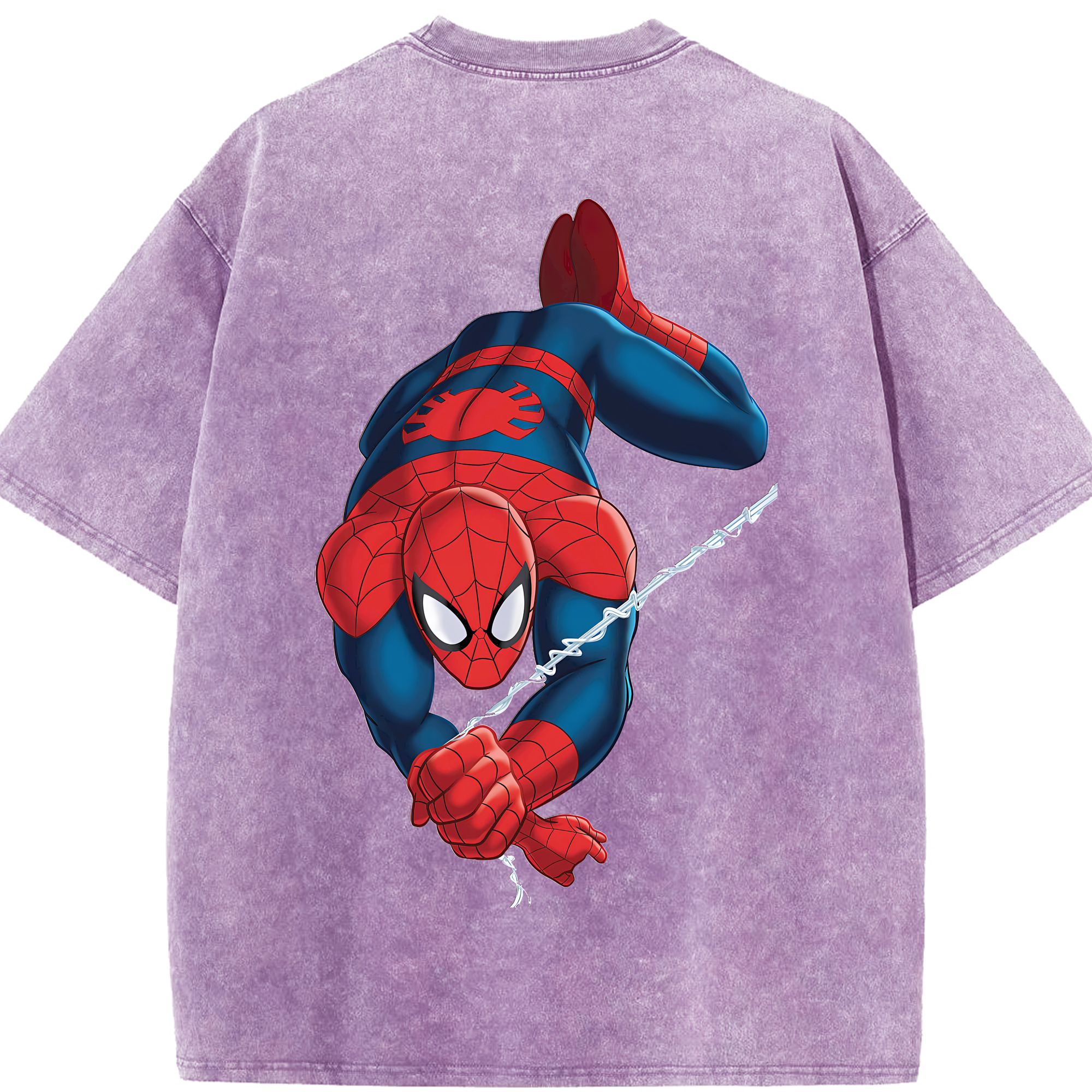 （画像用） Spider Man スパイダーマン 綿100% ヴィンテージ風 半袖Tシャツ（背面プリント）