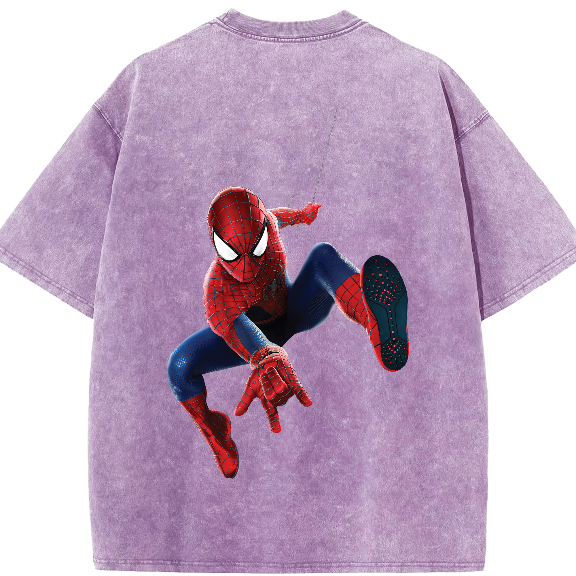 （画像用） Spider Man スパイダーマン 綿100% ヴィンテージ風 半袖Tシャツ（背面プリント）
