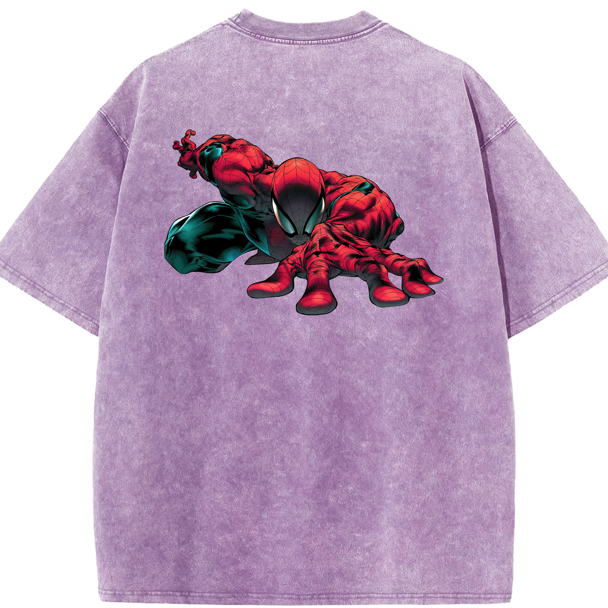 （画像用） Spider Man スパイダーマン 綿100% ヴィンテージ風 半袖Tシャツ（背面プリント）