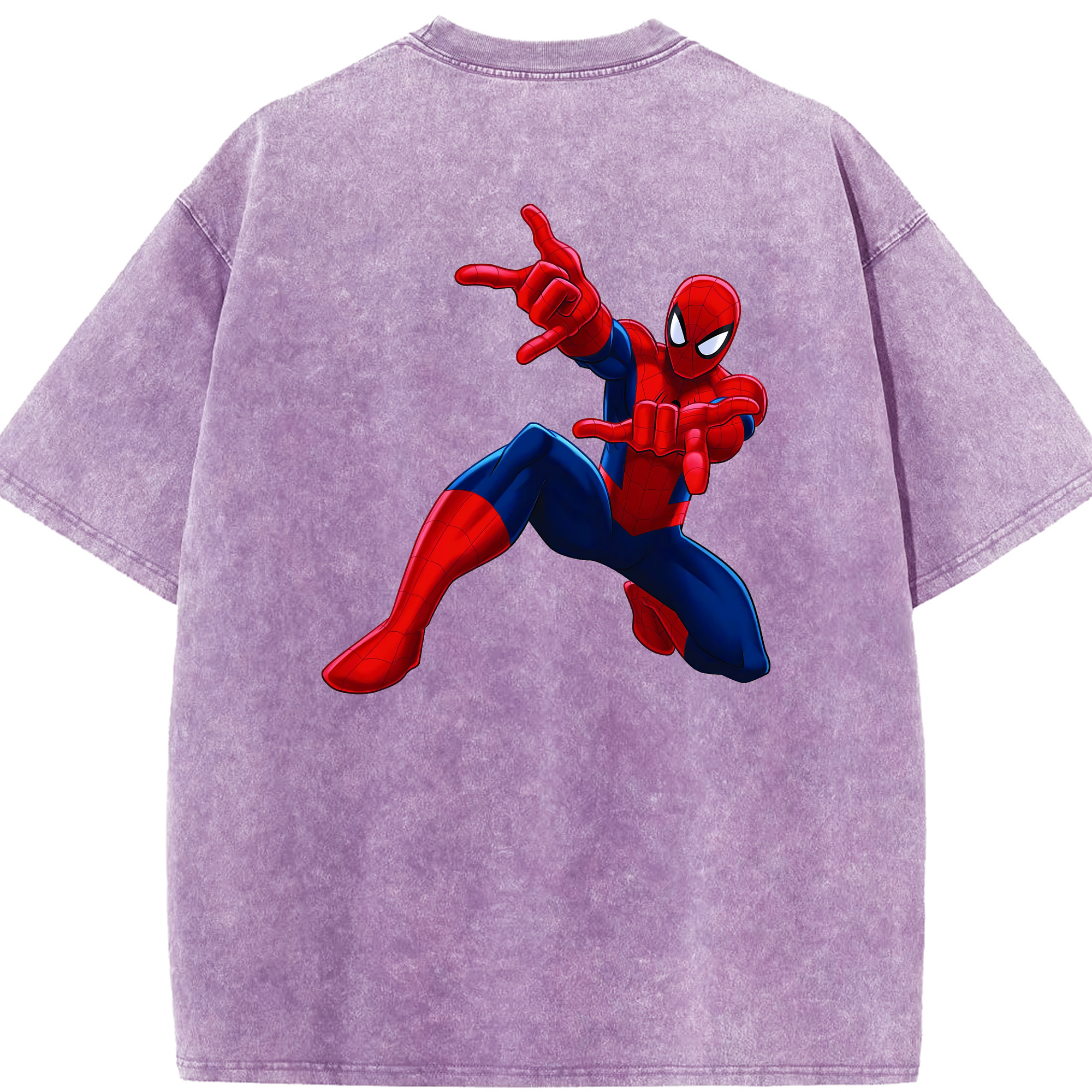 （画像用） Spider Man スパイダーマン 綿100% ヴィンテージ風 半袖Tシャツ（背面プリント）
