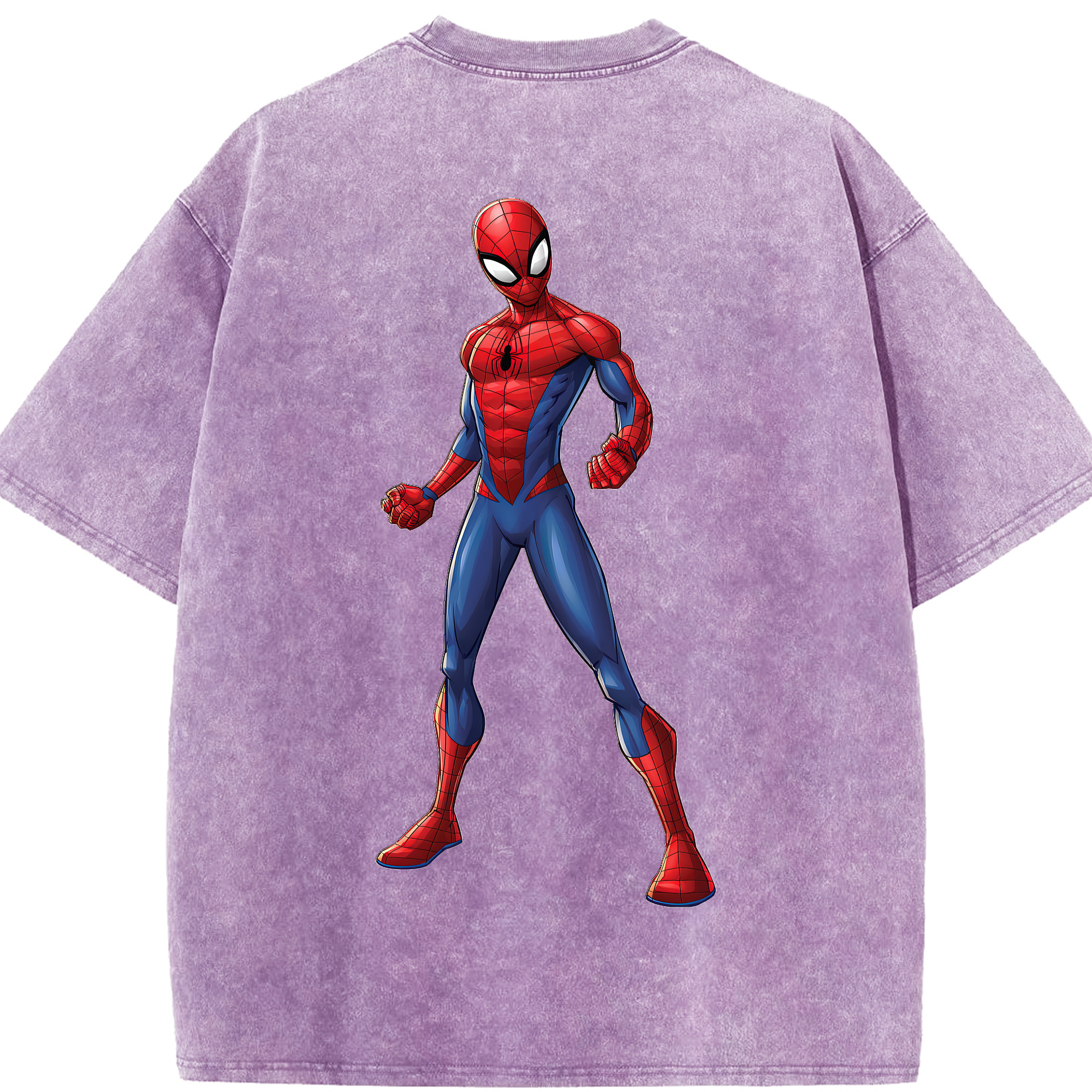 （画像用） Spider Man スパイダーマン 綿100% ヴィンテージ風 半袖Tシャツ（背面プリント）